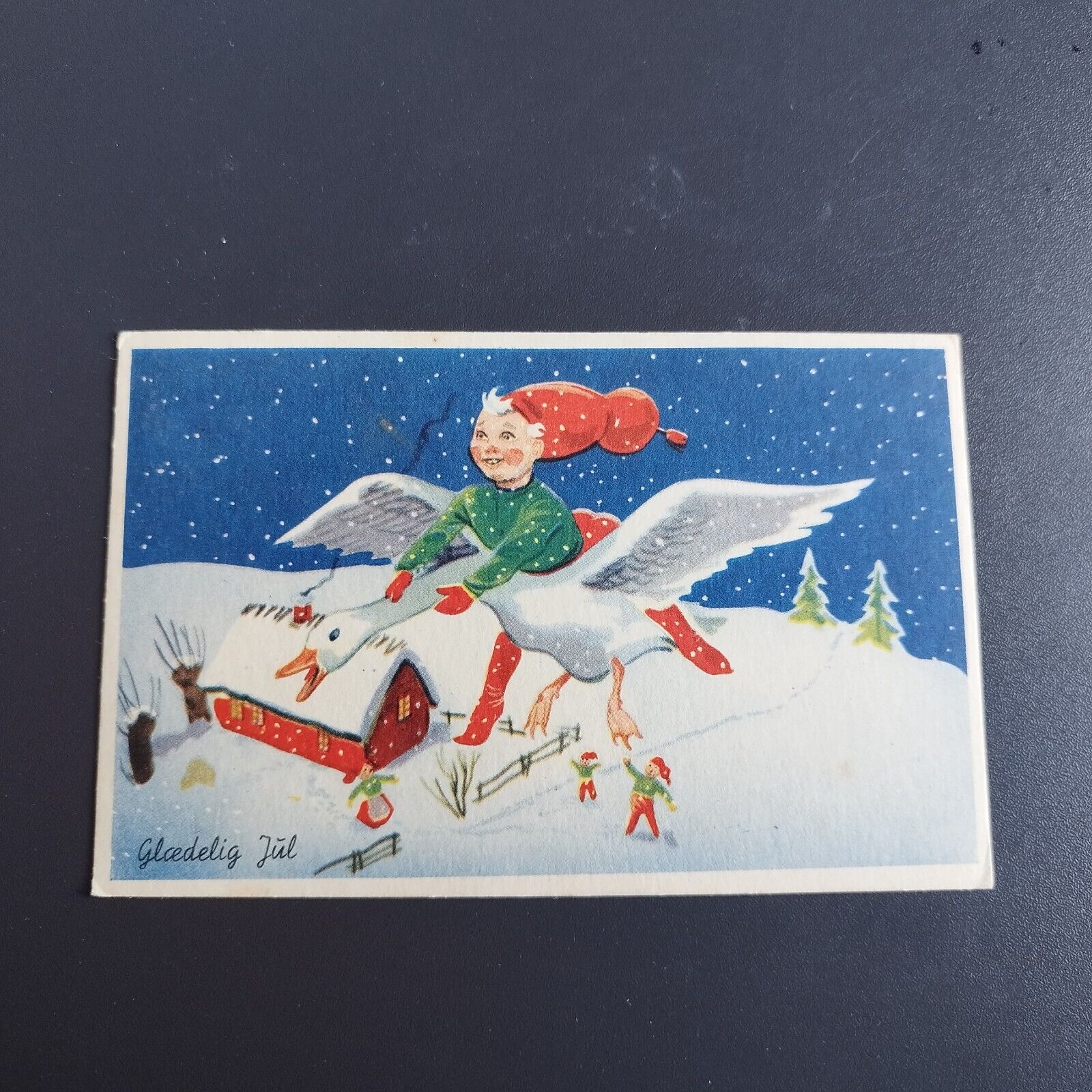 Vintage and collectible Danish Christmas card Posted  in 1949 -no 133  x