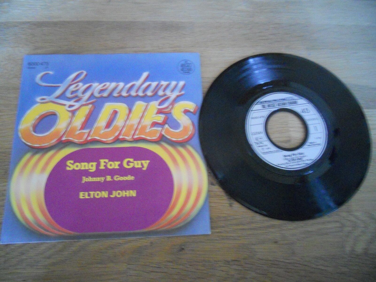 ELTON JOHN SONG FOR GUY / JOHNNY B GOODE 1979 GEMA SINGLE LEGENDARY OLDIES USED