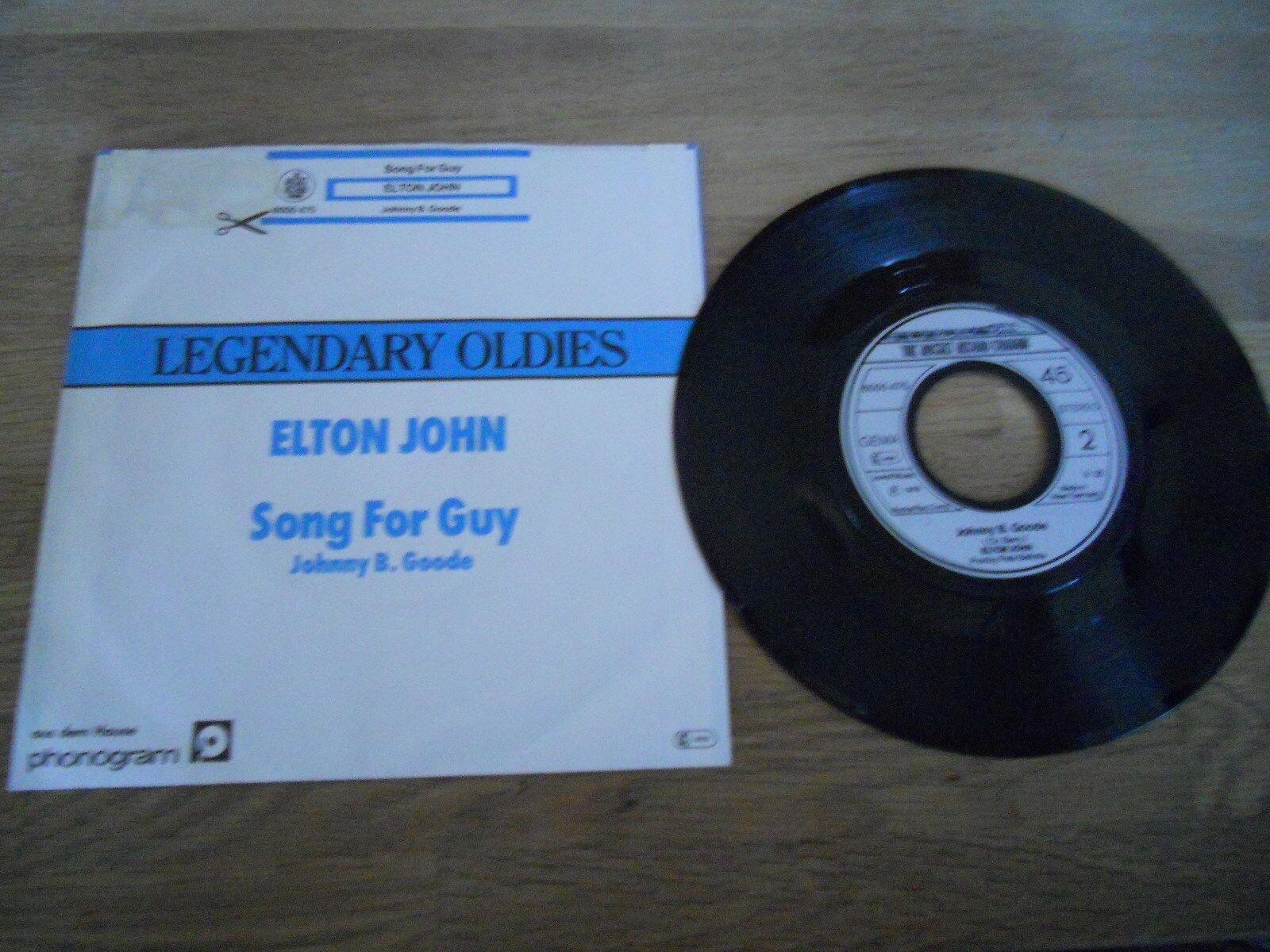 ELTON JOHN SONG FOR GUY / JOHNNY B GOODE 1979 GEMA SINGLE LEGENDARY OLDIES USED