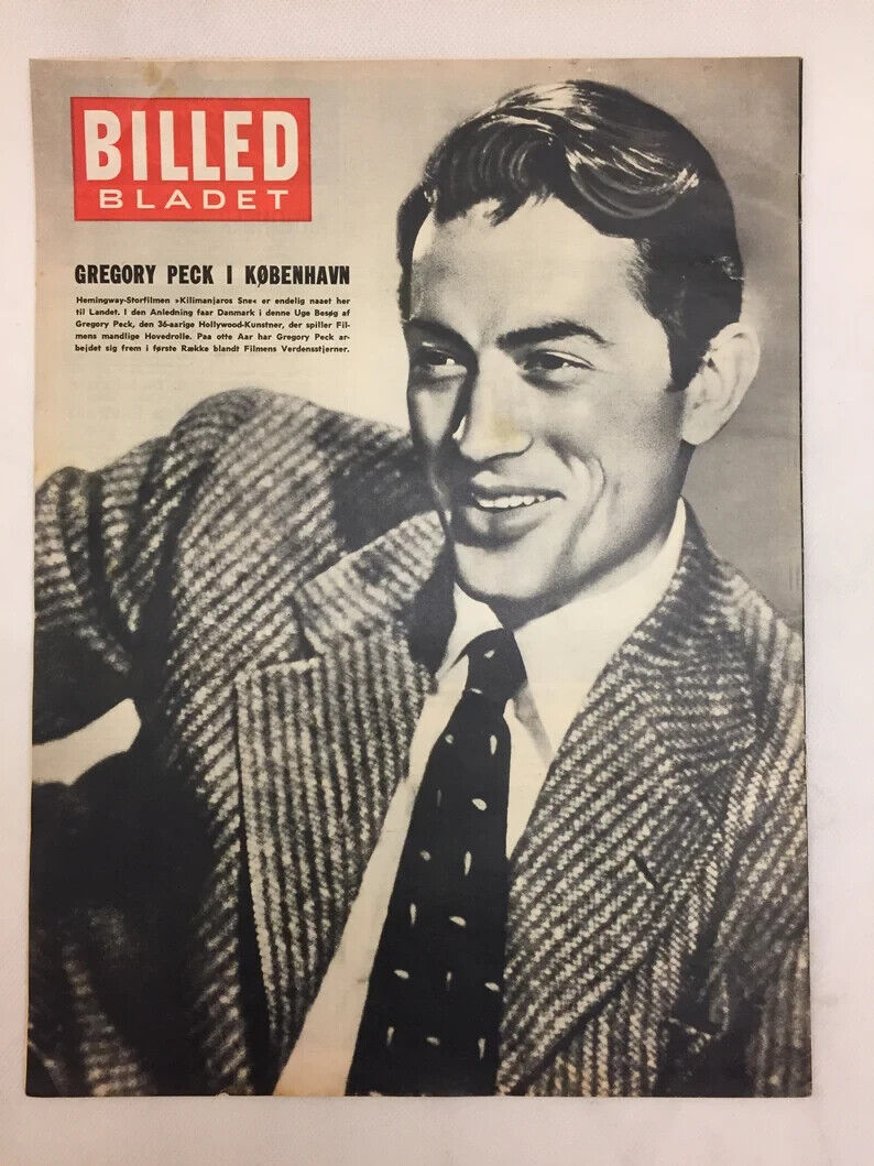 Gregory Peck in Copenhagen - Complete Danish Magazine 1950s "Billed-Bladet"