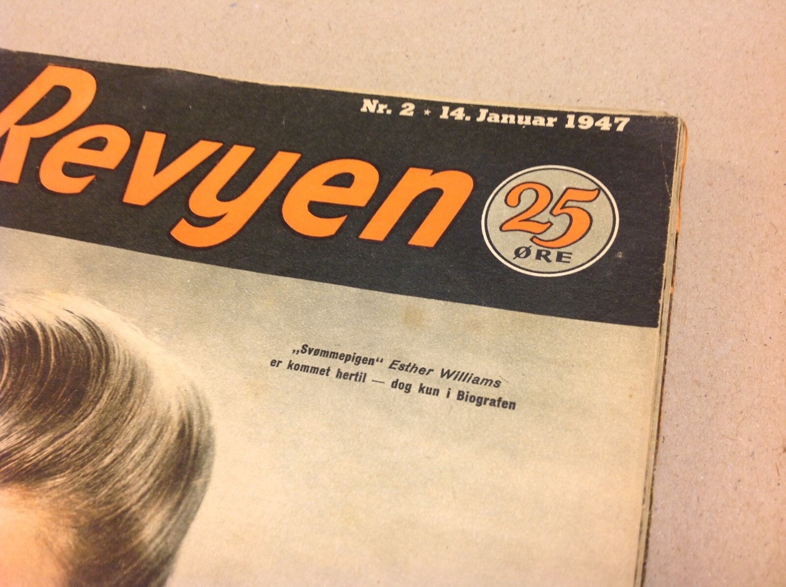 Esther Williams Front Cover Original Vintage Danish Magazine 1947 "Uge-Revyen"