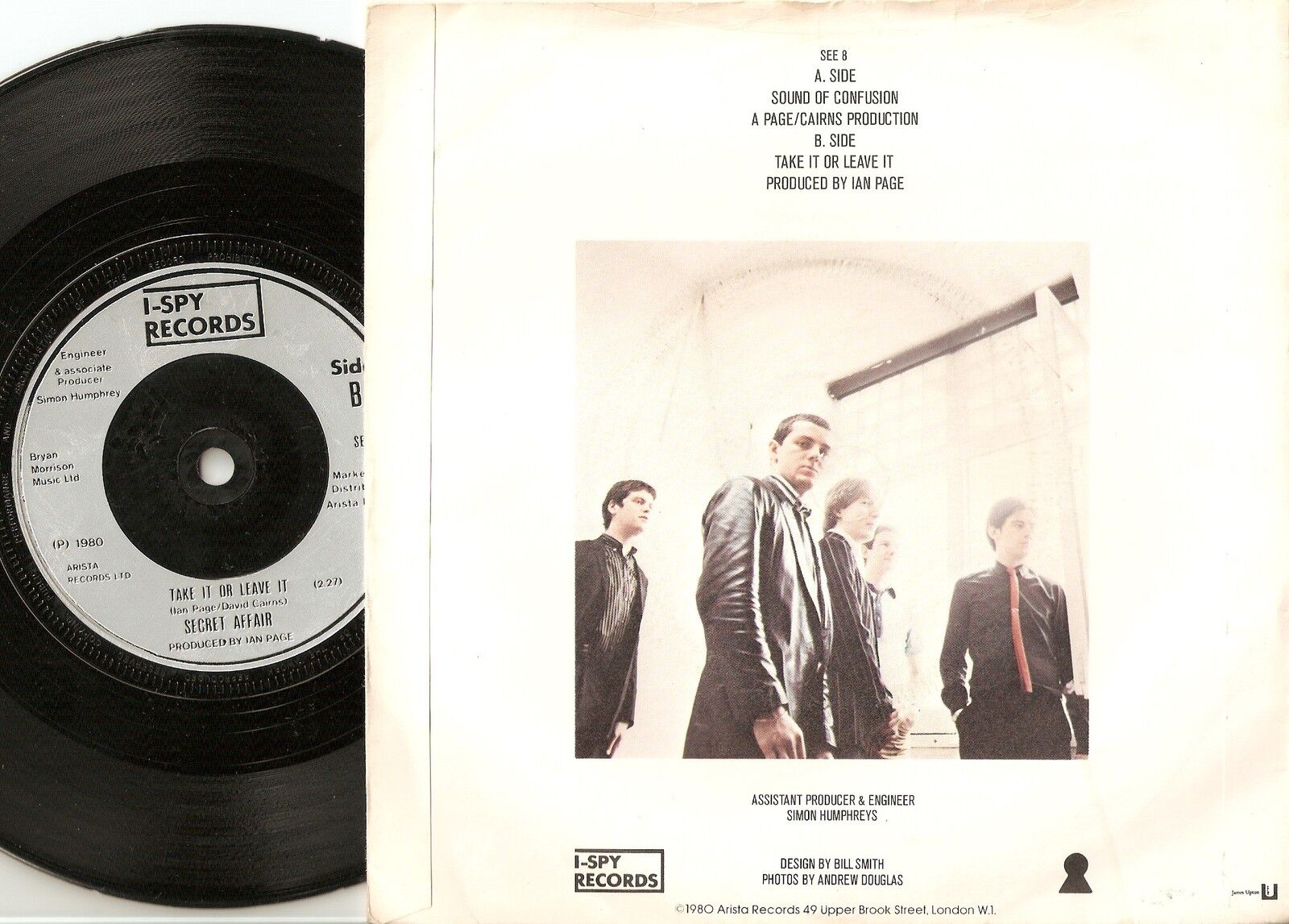 SECRET AFFAIR SOUND OF CONFUSION  TAKE IT OR LEAVE IT 45+PS 1980 MOD REVIVAL