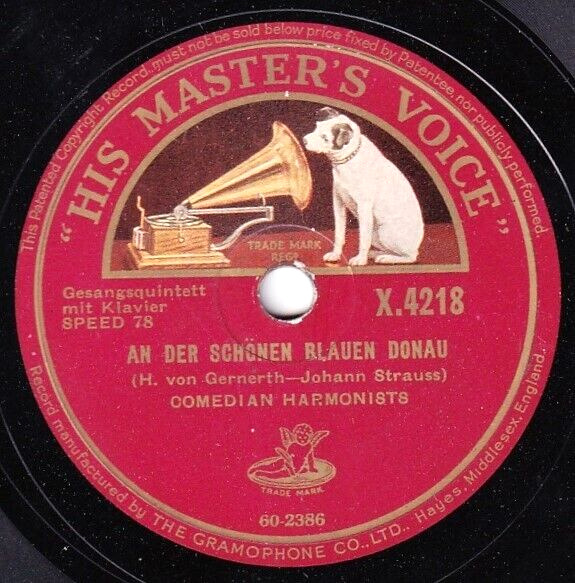 Comedian Harmonists Schönen blauen Donau etc HMV X 4218 (10") NM