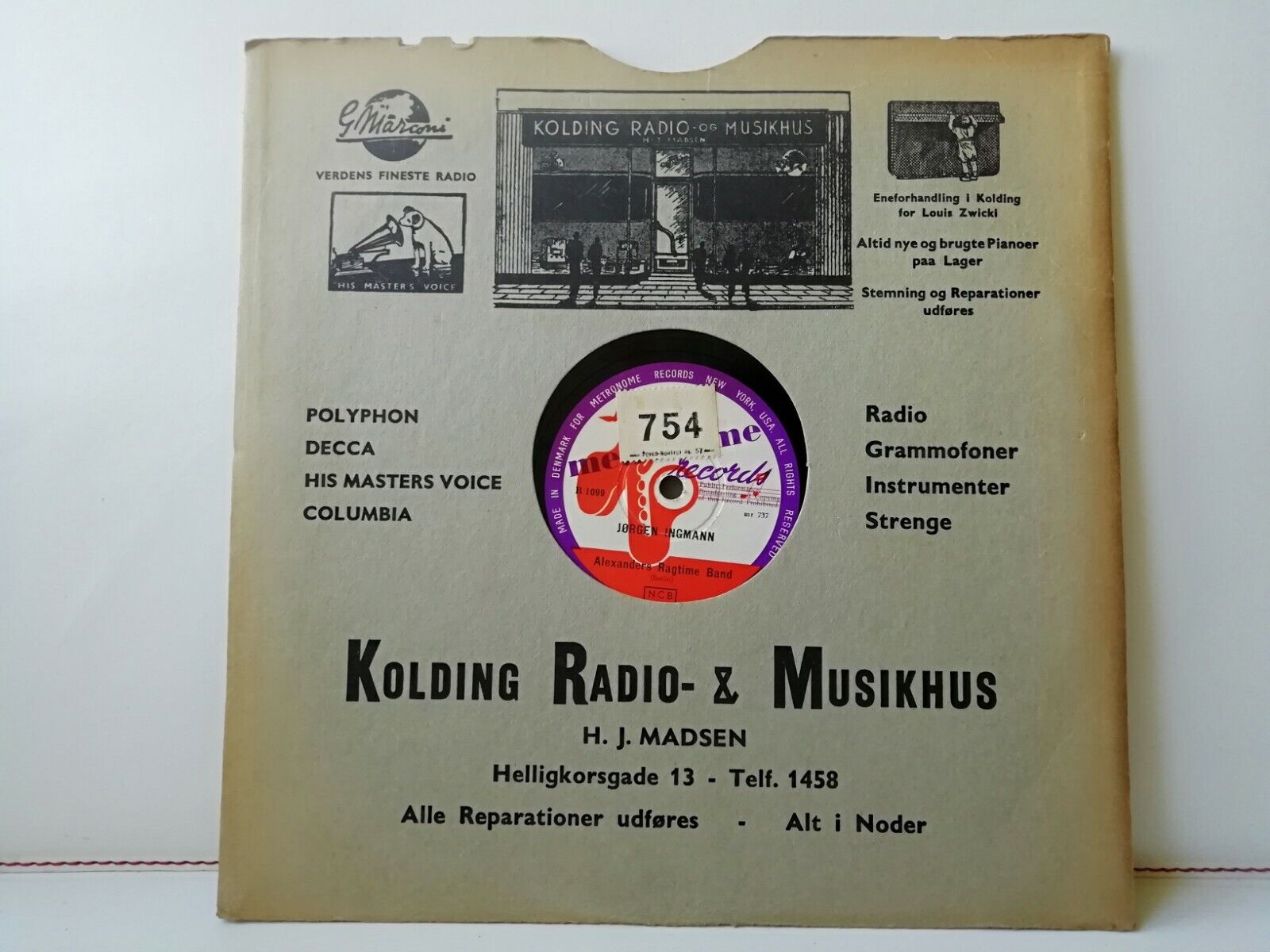 78 rpmJOERGEN INGMANNGuitarAlexanders Ragtime Band/That's A PlentyDenmark