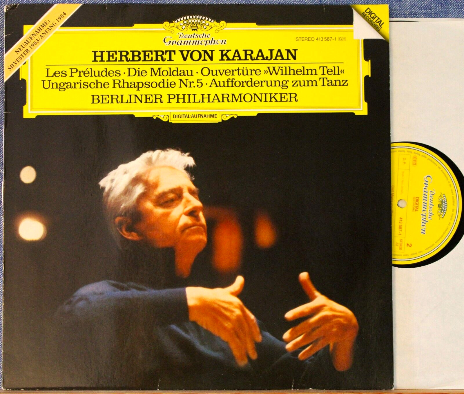 Karajan Smetana (Moldau) + Liszt + Rossini + Weber DGG 413 587 dig NM