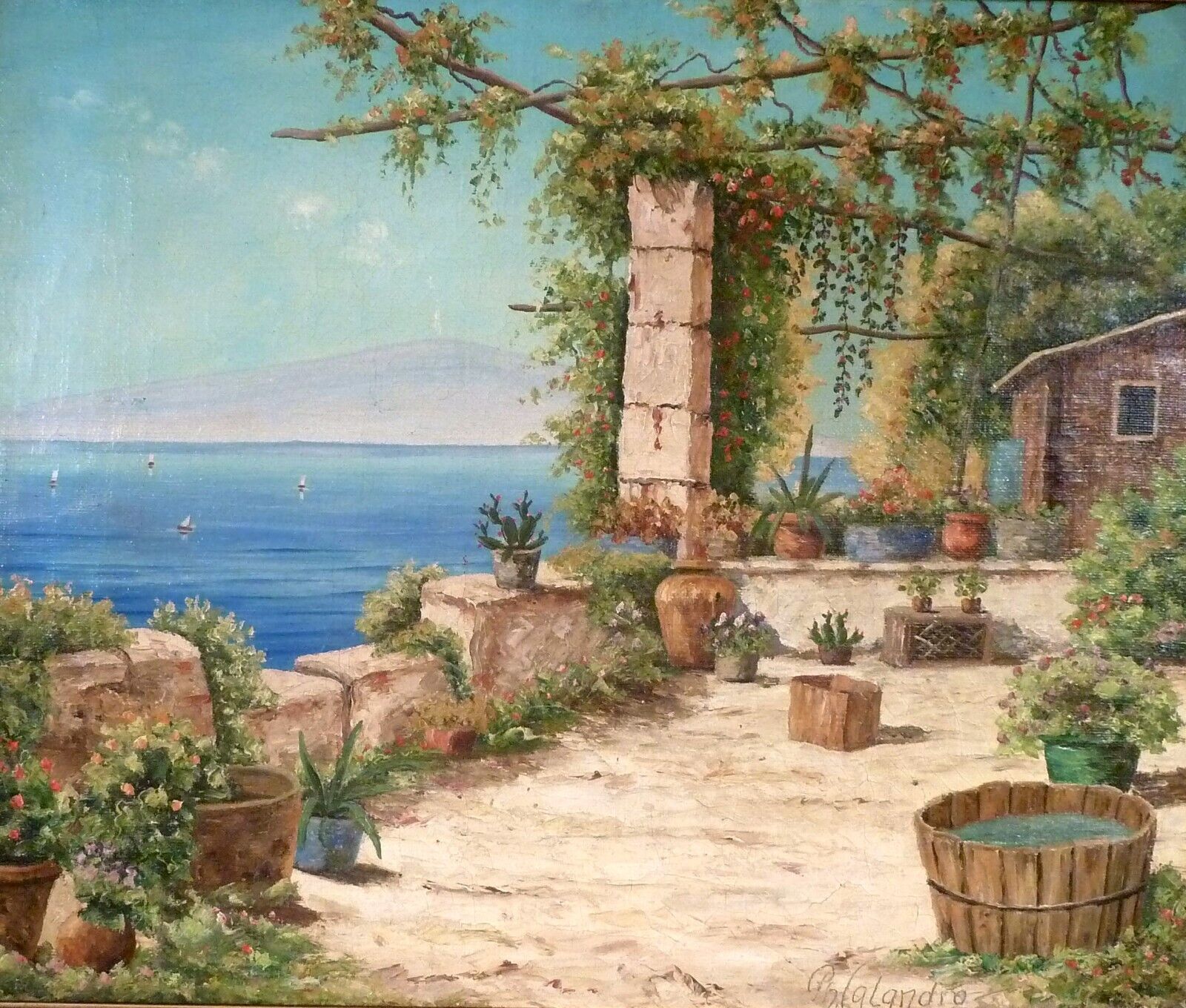 PHILIP CALANDRO! SCENERY FROM SORENTO IN ITALY WITH VIEW FROM A PERGOLA