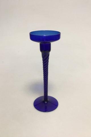 Kastrup Glassworks Amager/Twist High Royal Blue Candleholder with twisted stalk