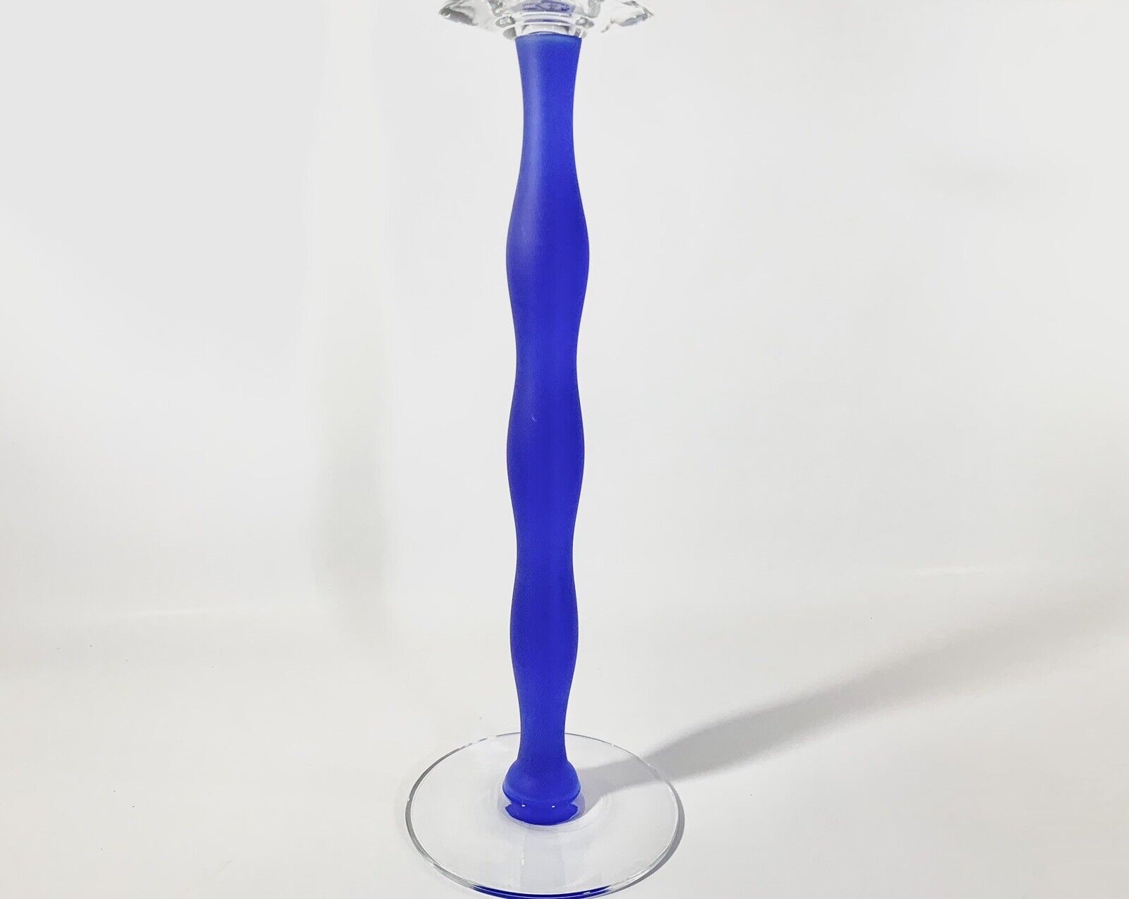 Orrefors Celeste Anne Nilsson Blue Candle Holder 37 cm 145 inch