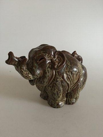 Royal Copenhagen Stoneware Elephant Figurine by Knud Kyhn No 20138