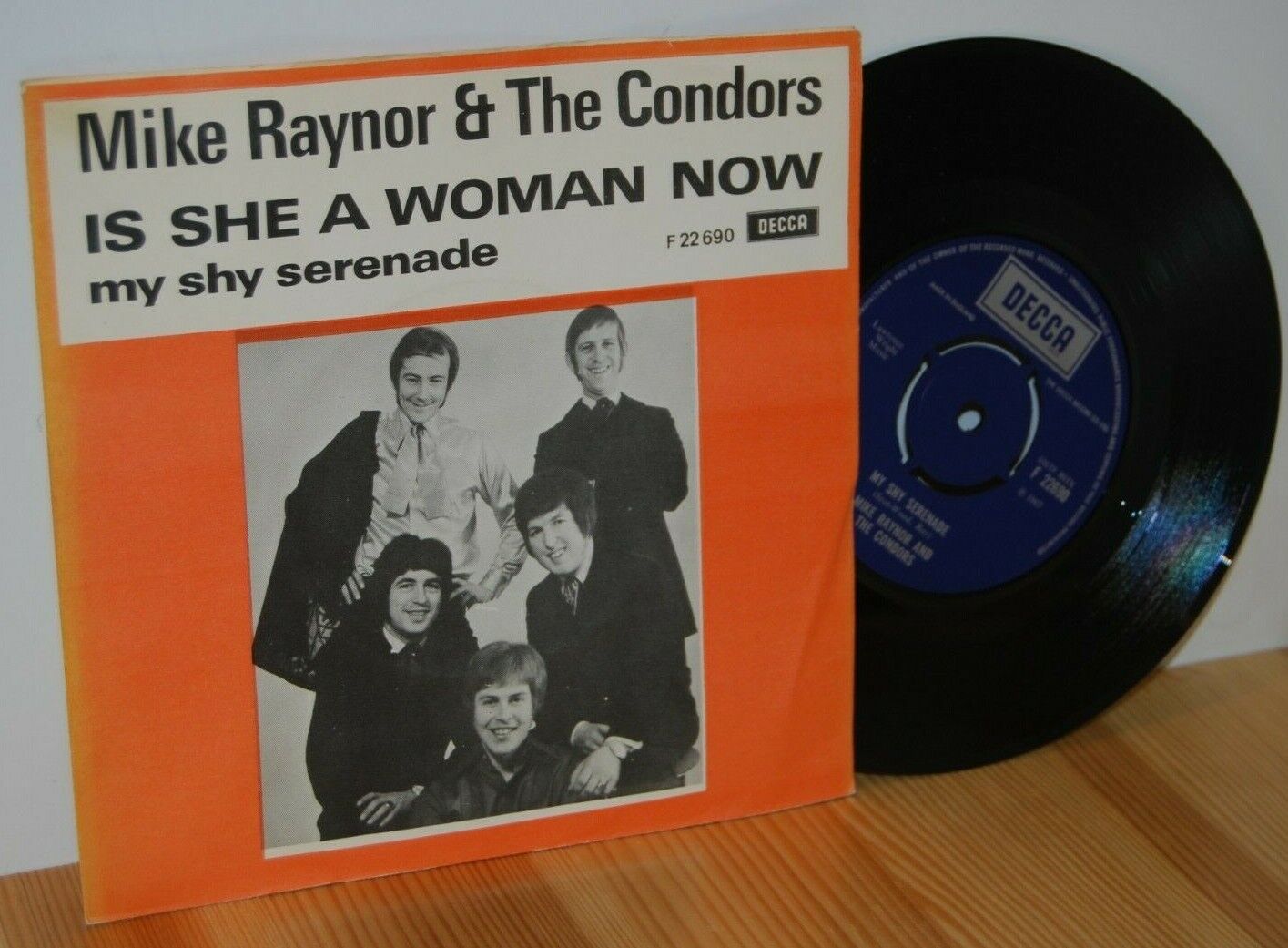 MIKE RAYNOR and THE CONDORS Is She a Woman Danish PS Picture Sleeve 7'' 45 vinyl