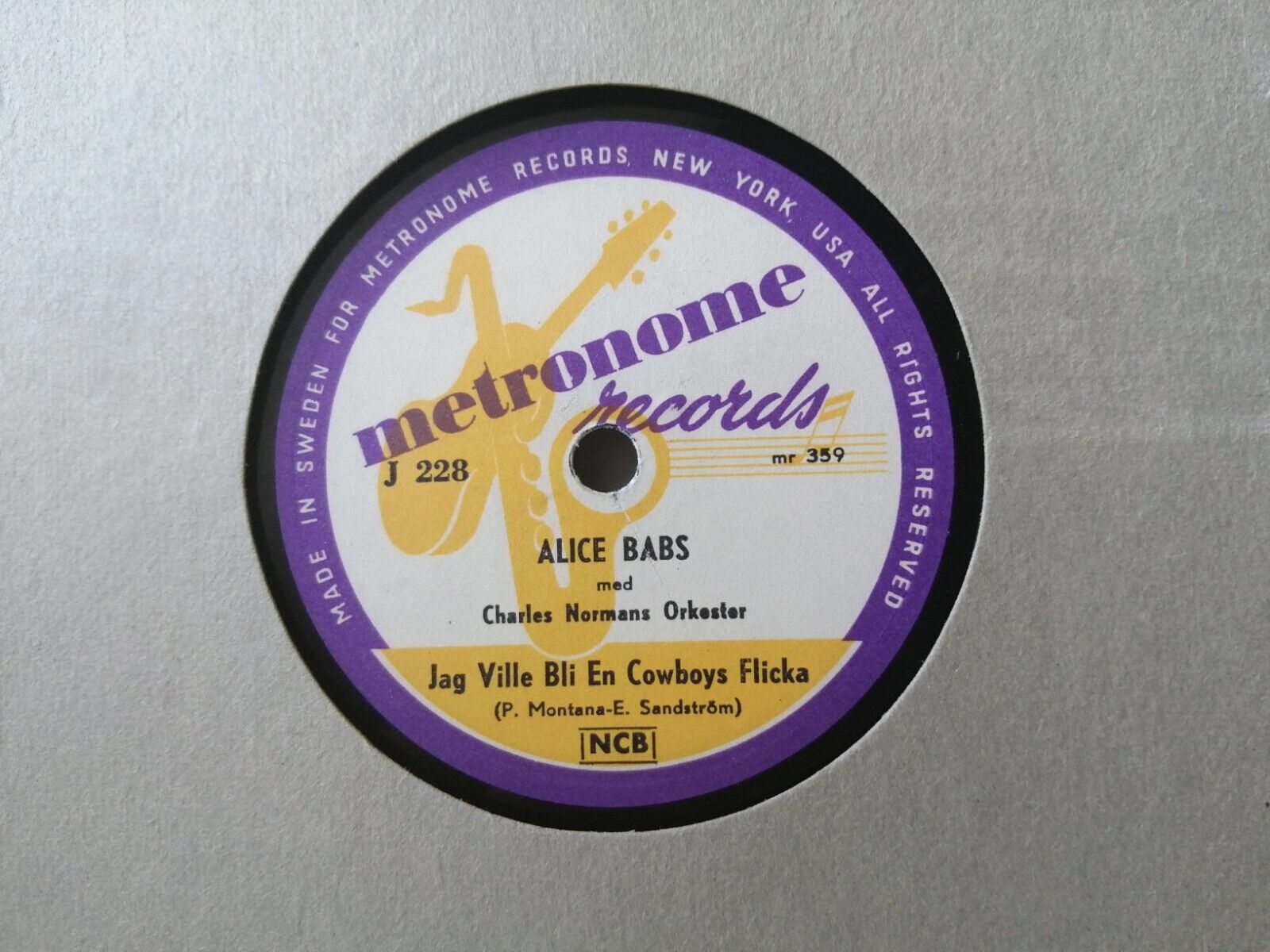 78 rpm shellacALICE BABSJag Ville Bli En Cowboys Flicka/Stoppa Ner Järnet