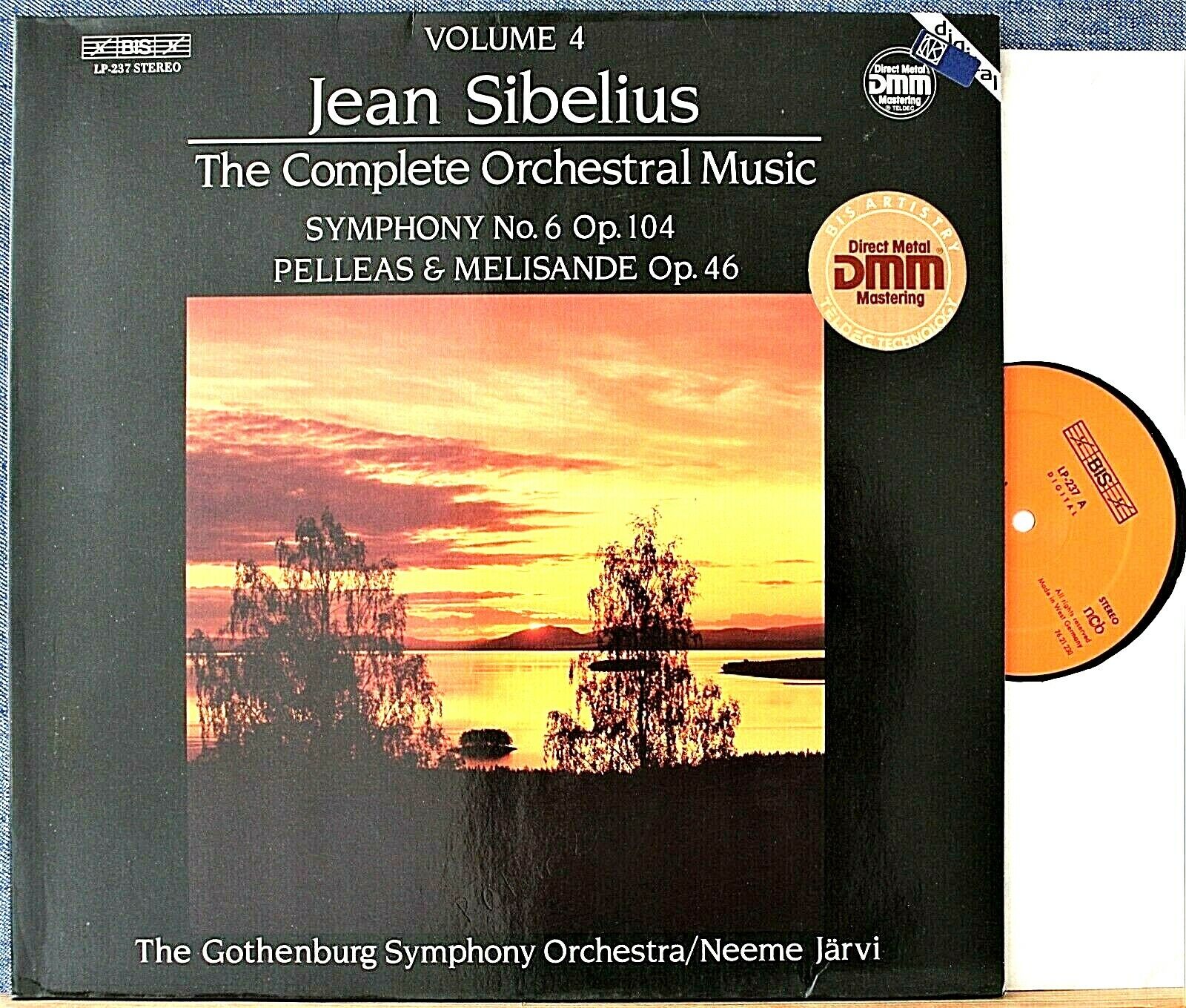 Järvi Sibelius vol 4 (Symphony 6; Pelleas et Melisande) BIS LP-237 dig NM