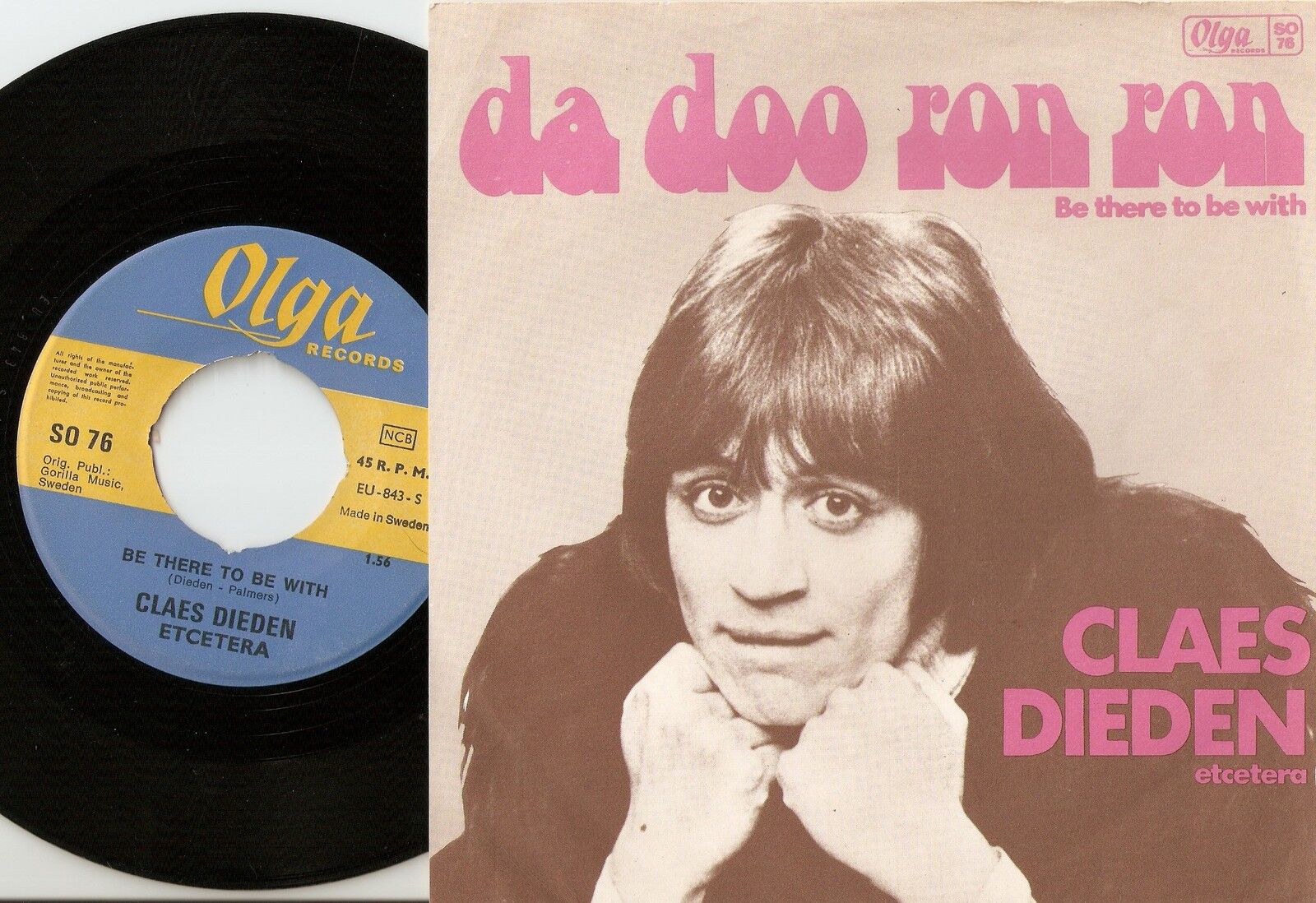 CLAES DIEDEN DA DOO RON RON  BE THERE TO BE WITH SWEDISH 45+PS 1968 MOD SOUL