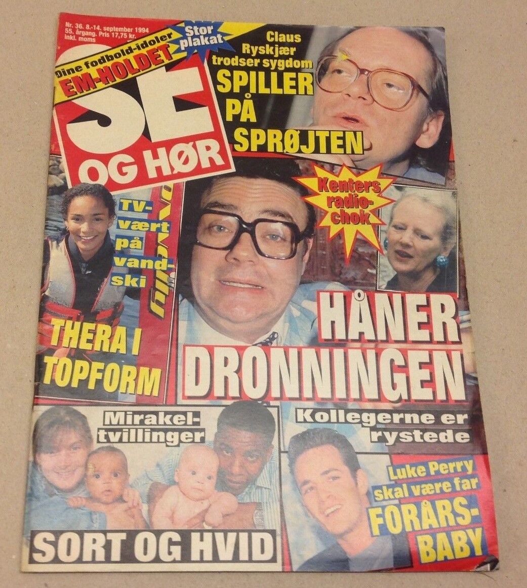 Luke Perry Beverly Hills Dylan McKay Vintage Danish Magazine 1994 "Se og Hoer"