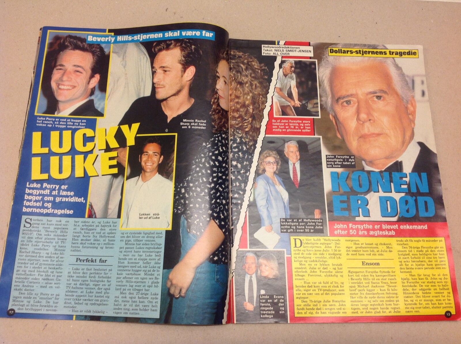 Luke Perry Beverly Hills Dylan McKay Vintage Danish Magazine 1994 "Se og Hoer"