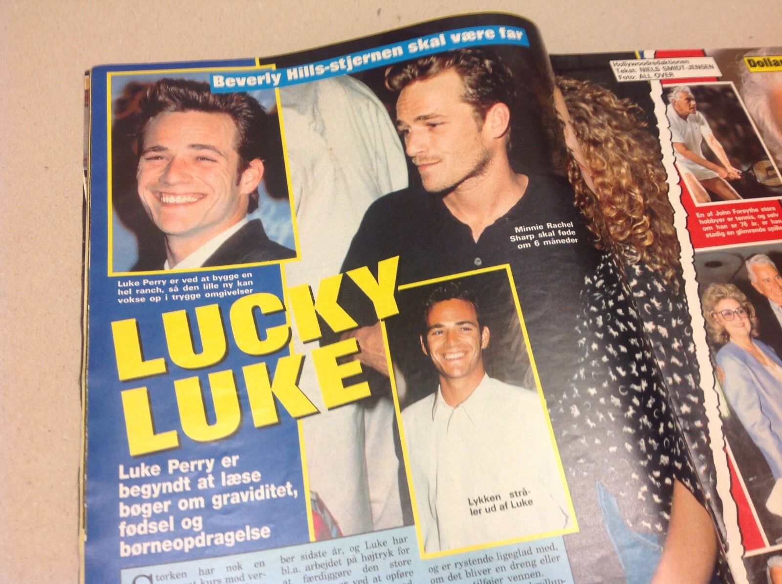 Luke Perry Beverly Hills Dylan McKay Vintage Danish Magazine 1994 "Se og Hoer"