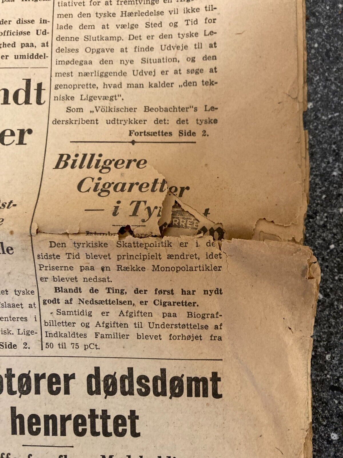 Danish WWII World War 2 Newspaper  - 30th June 1944 - "Politikken" Denmark