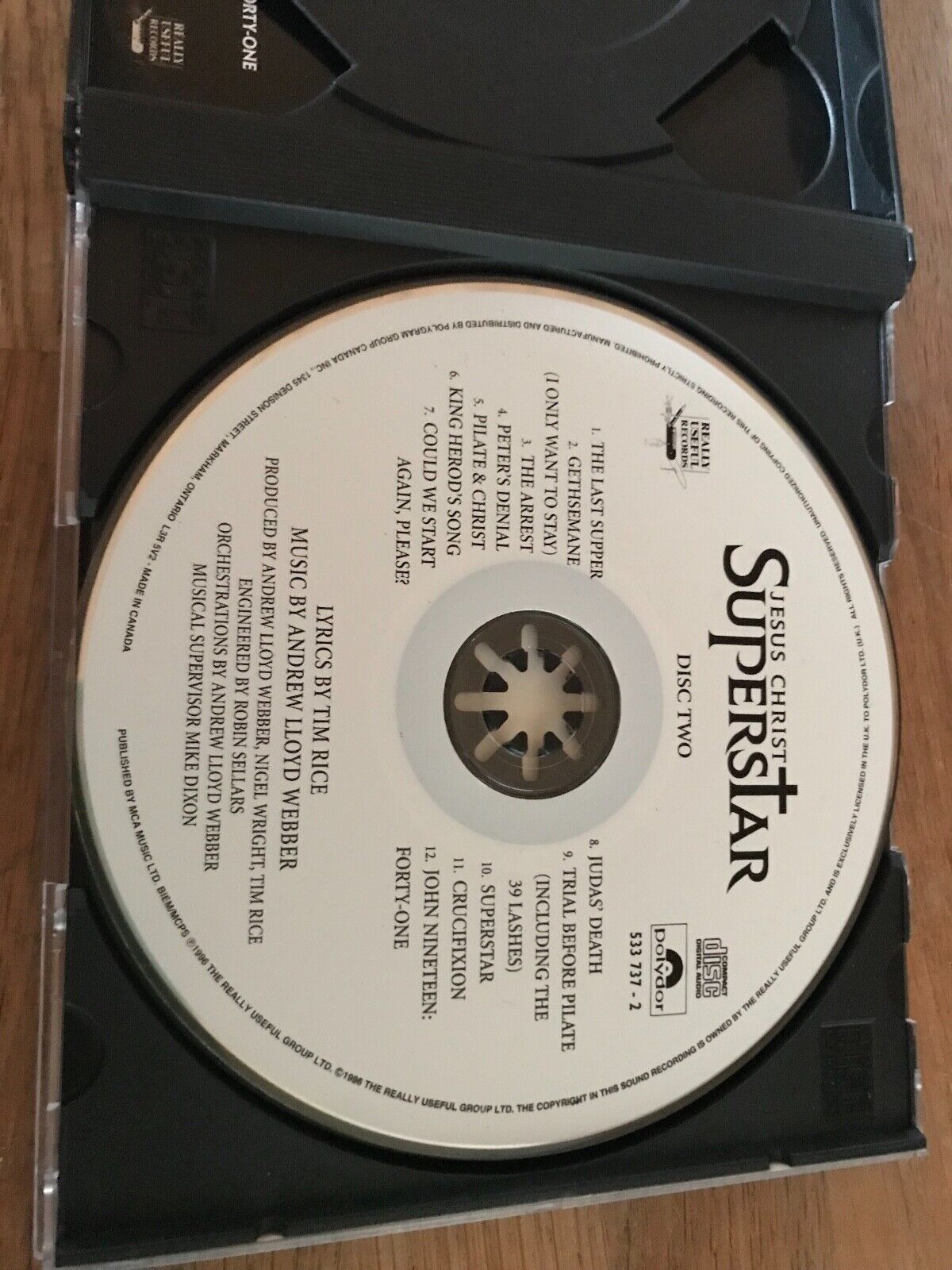 JESUS CHRIST SUPERSTAR COMPLETE CAST 2 X CD ALBUM MUSICAL CANADIAN EDITION TIM R