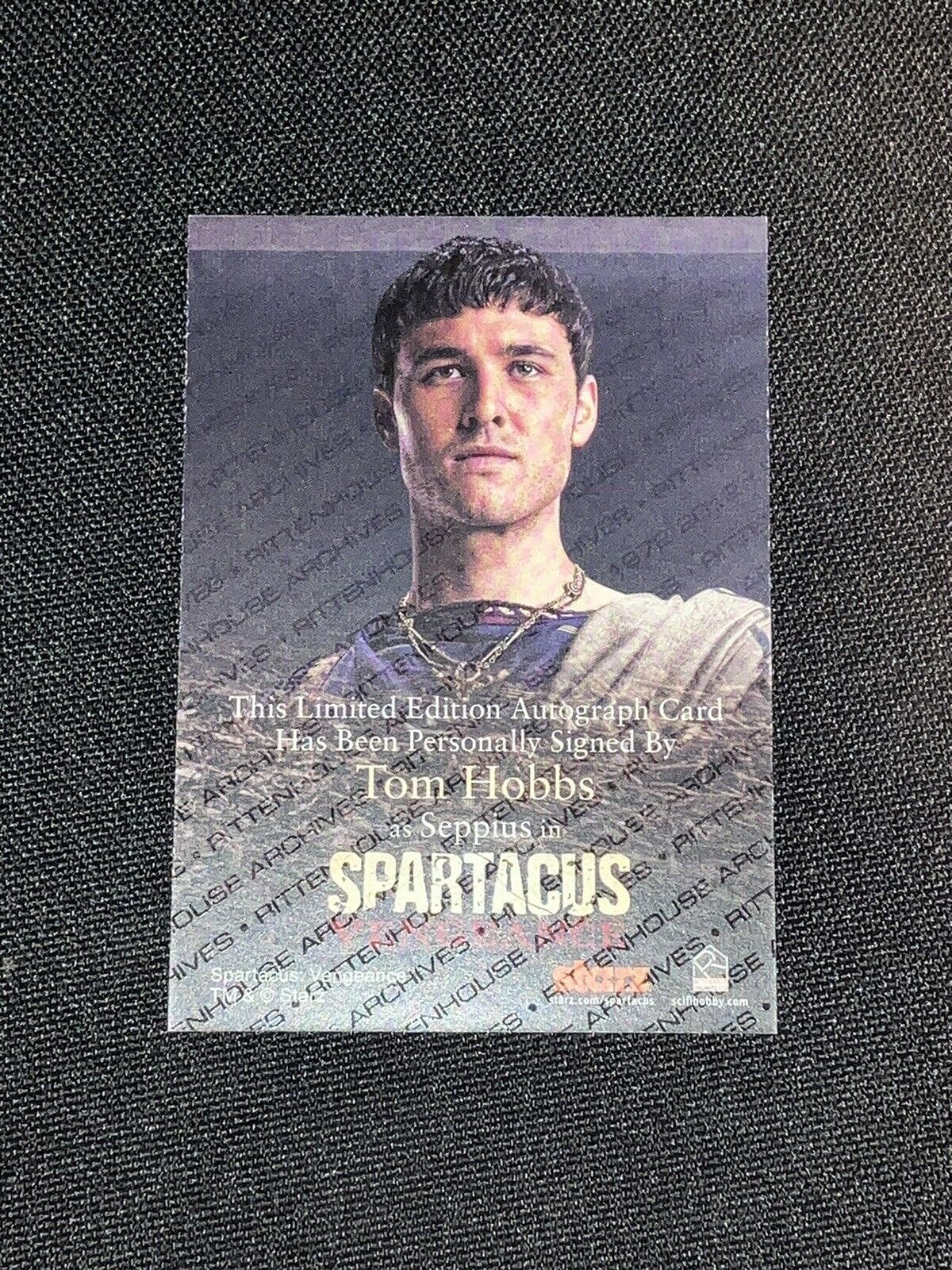 Spartacus: Vengeance Autograph Card Signed by Tom Hobbs as Seppius