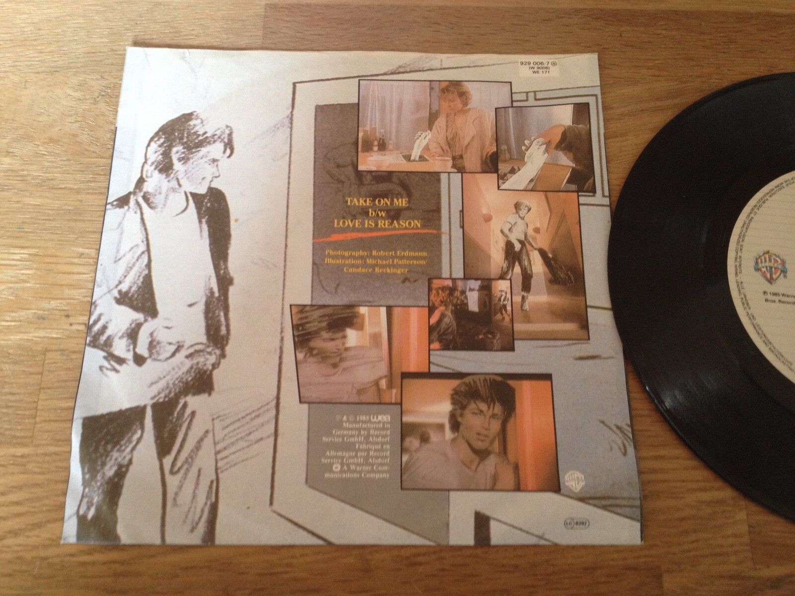 a-ha "TAKE ON ME / LOVE IS REASON" 1985 WARNER BROS RECORDS WEST GERMANY RARE 7