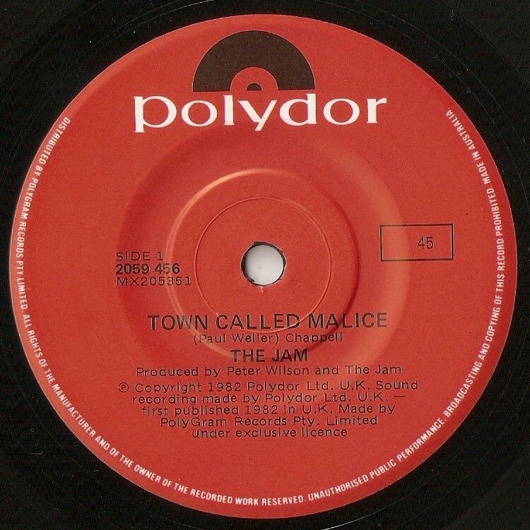 THE JAM TOWN CALLED MALICE  PRECIOUS AUSTRALIAN OZ 45 7" ´82 MOD REVIVAL WELLER