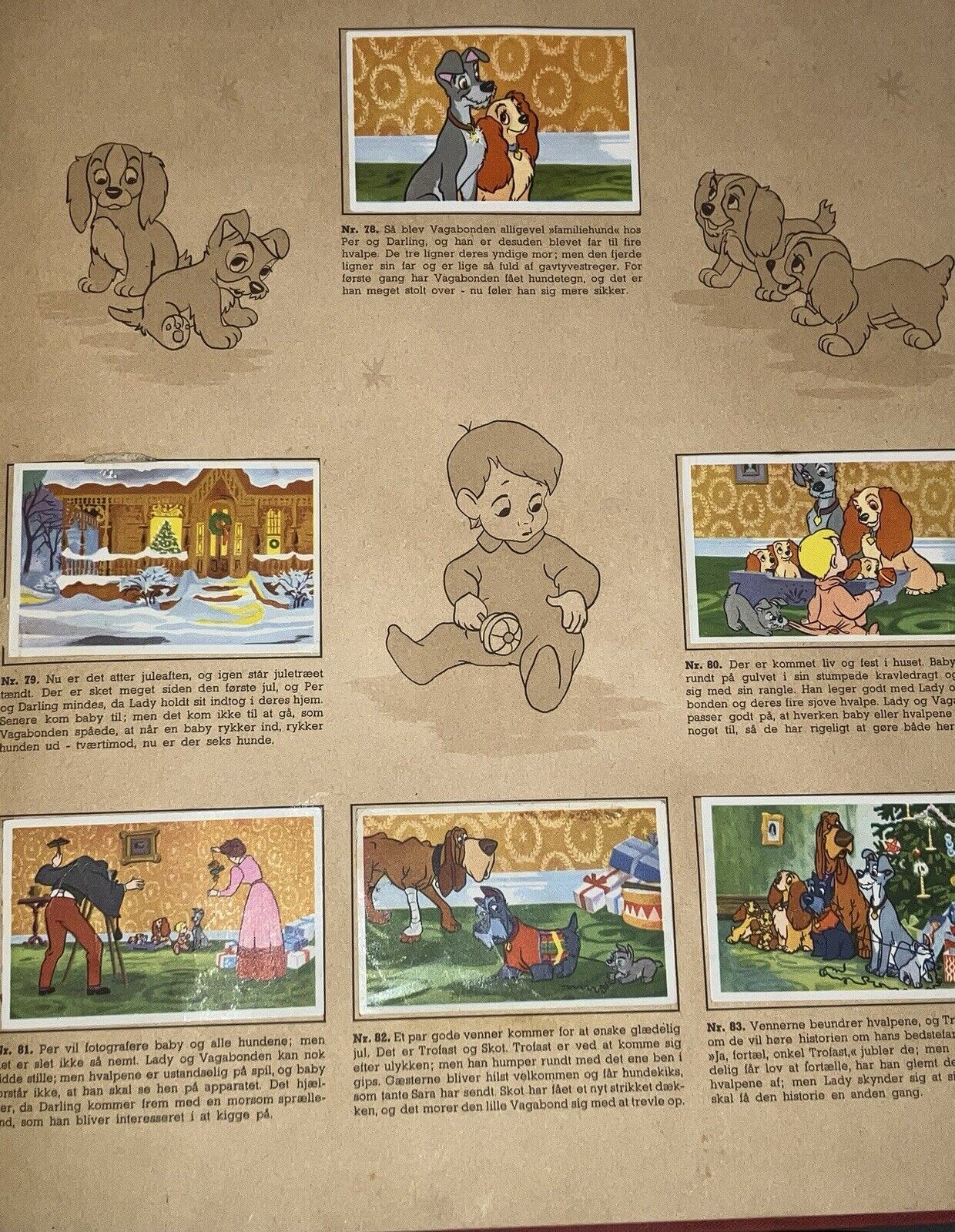 1956 Disney Cards Danish Lady and the Tramp Bambi + Dumbo Rich’s Complete Album