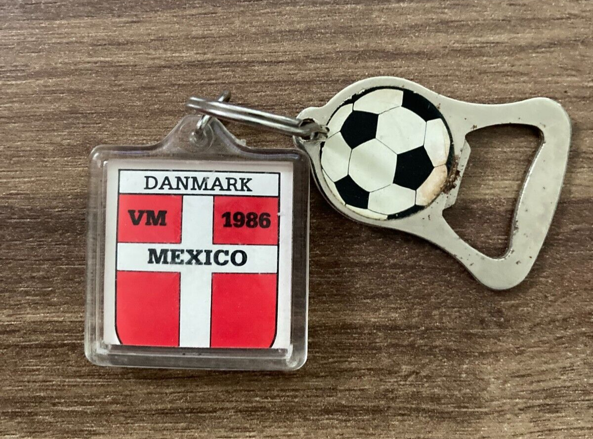 Danish National Football Soccer Keychain -  FIFA World Cup Mexico 1986