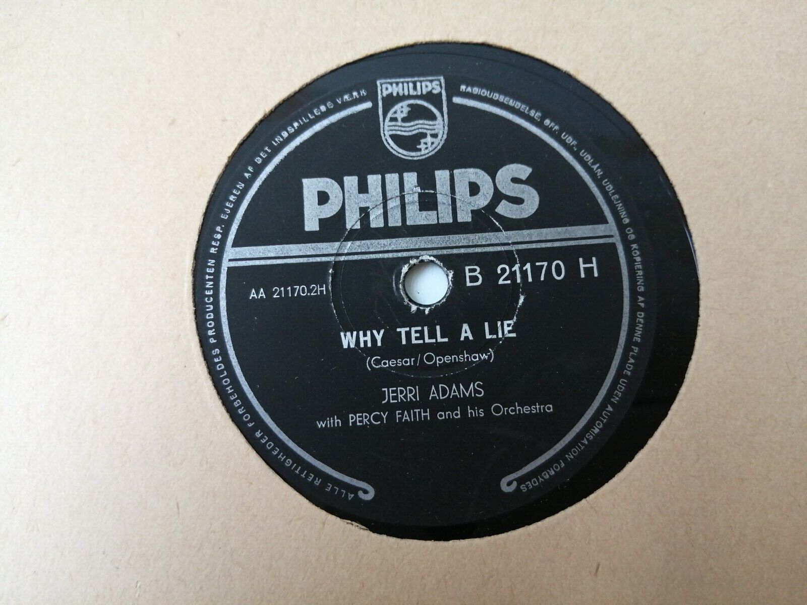 78 RPM  shellac JERRI ADAMS : Moonlight In Vermont /Why Tell A Lie