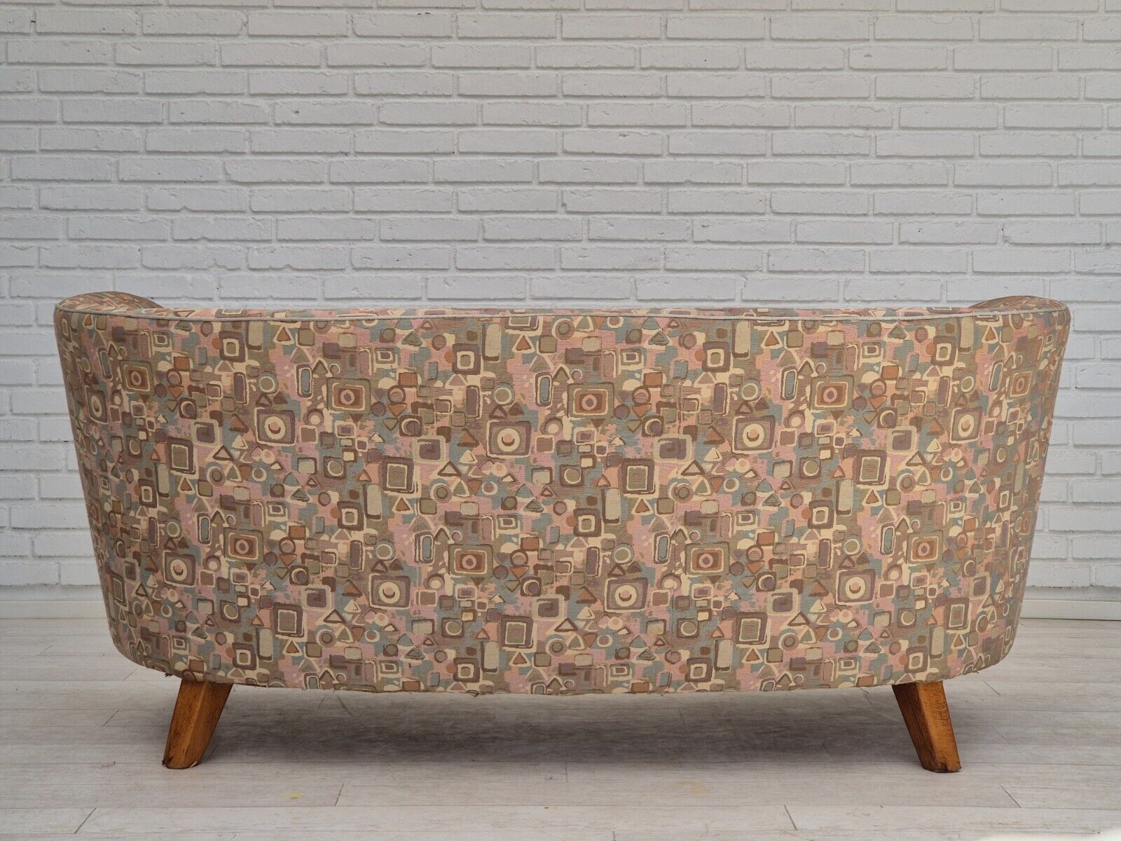 1960s Danish 2 seater "Banan" sofa very good condition jacquard fabric