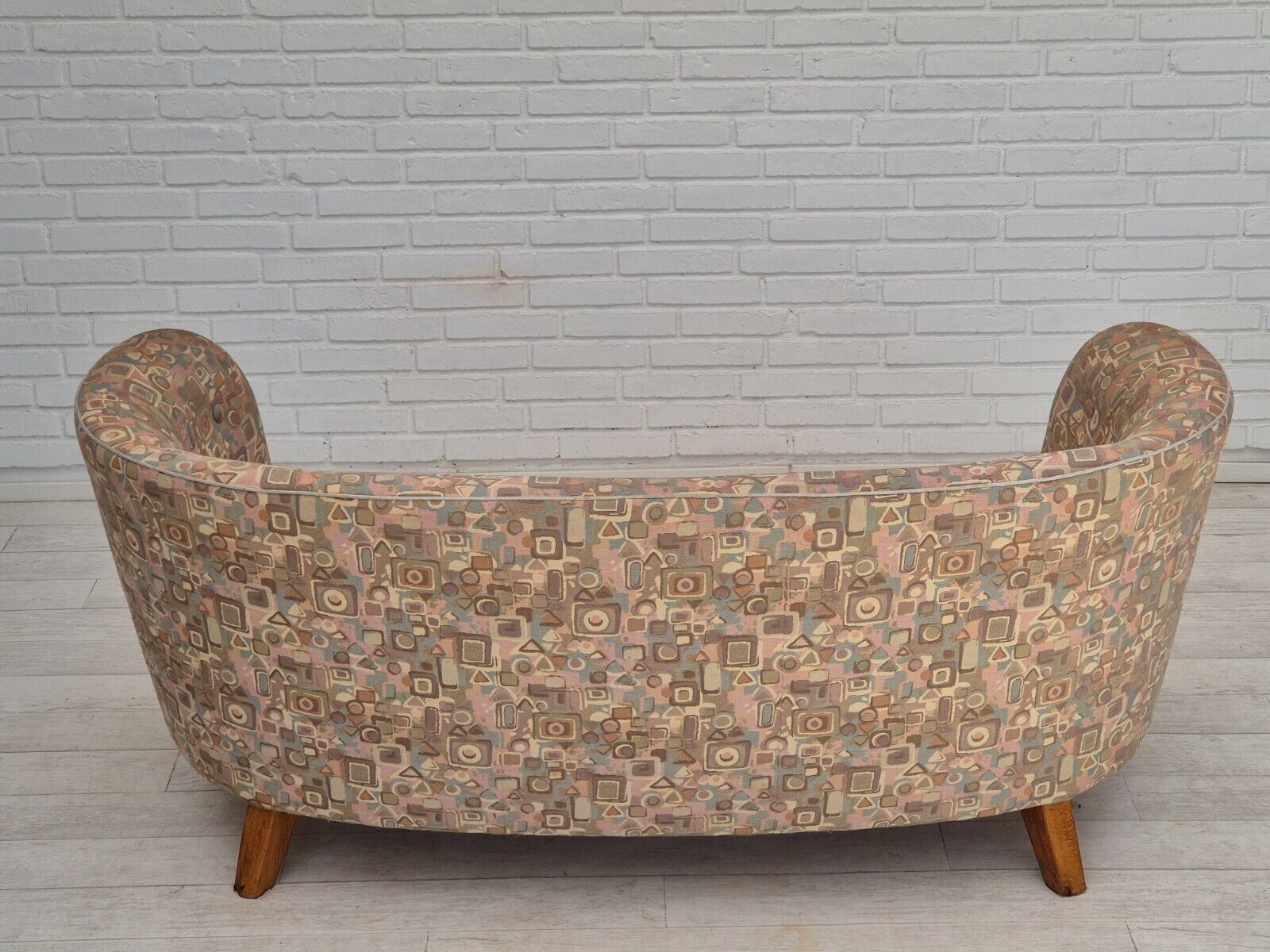 1960s Danish 2 seater "Banan" sofa very good condition jacquard fabric