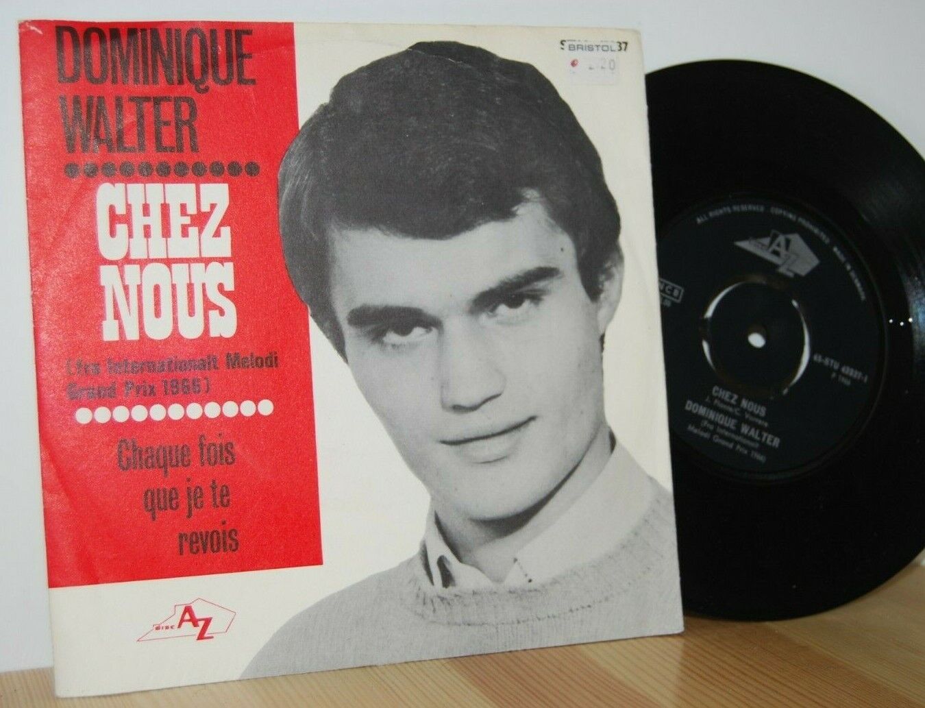 DOMINIQUE WALTER Chez Nous RARE Grand Prix 7'' Picture sleeve Danish PS