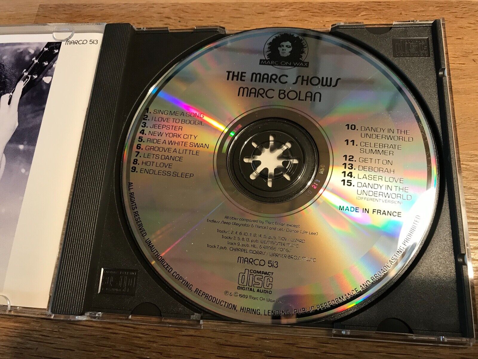 MARC BOLAN T-REX "THE MARC SHOW" 1989 CD ALBUM 15 TRACKS 1 PRESSING FRANCE RARE