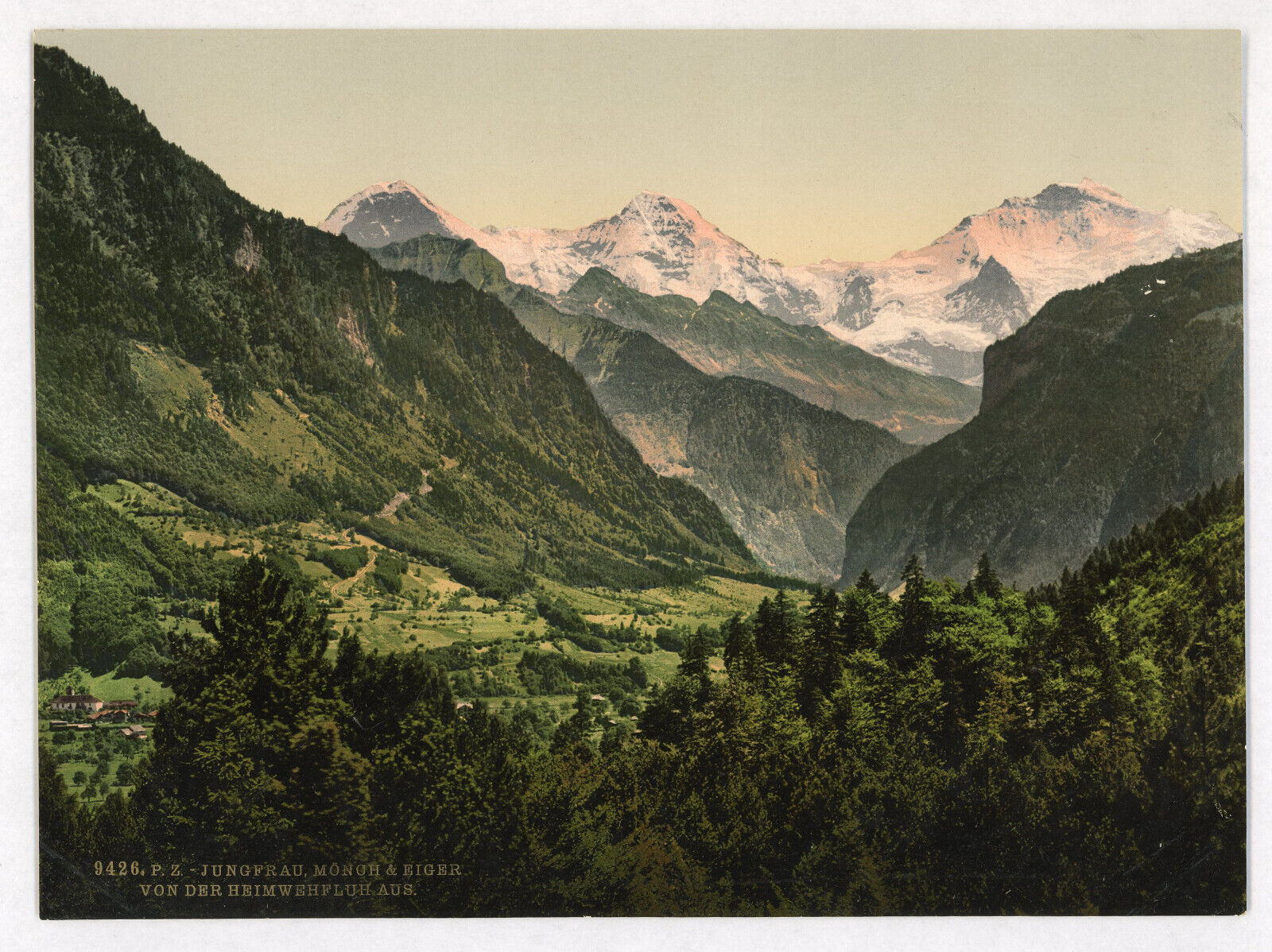 Photochrom prints--Color--1890-1900 / Jungfrau Monch and Eiger Original