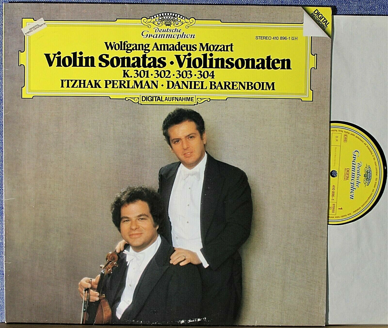 Perlman; Barenboim Mozart (Violin sonatas KV 310-304) DGG 410 896 dig NM