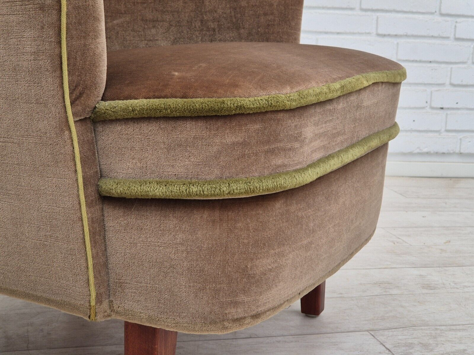 1960s Danish armchair original good condition furniture velour beech wood