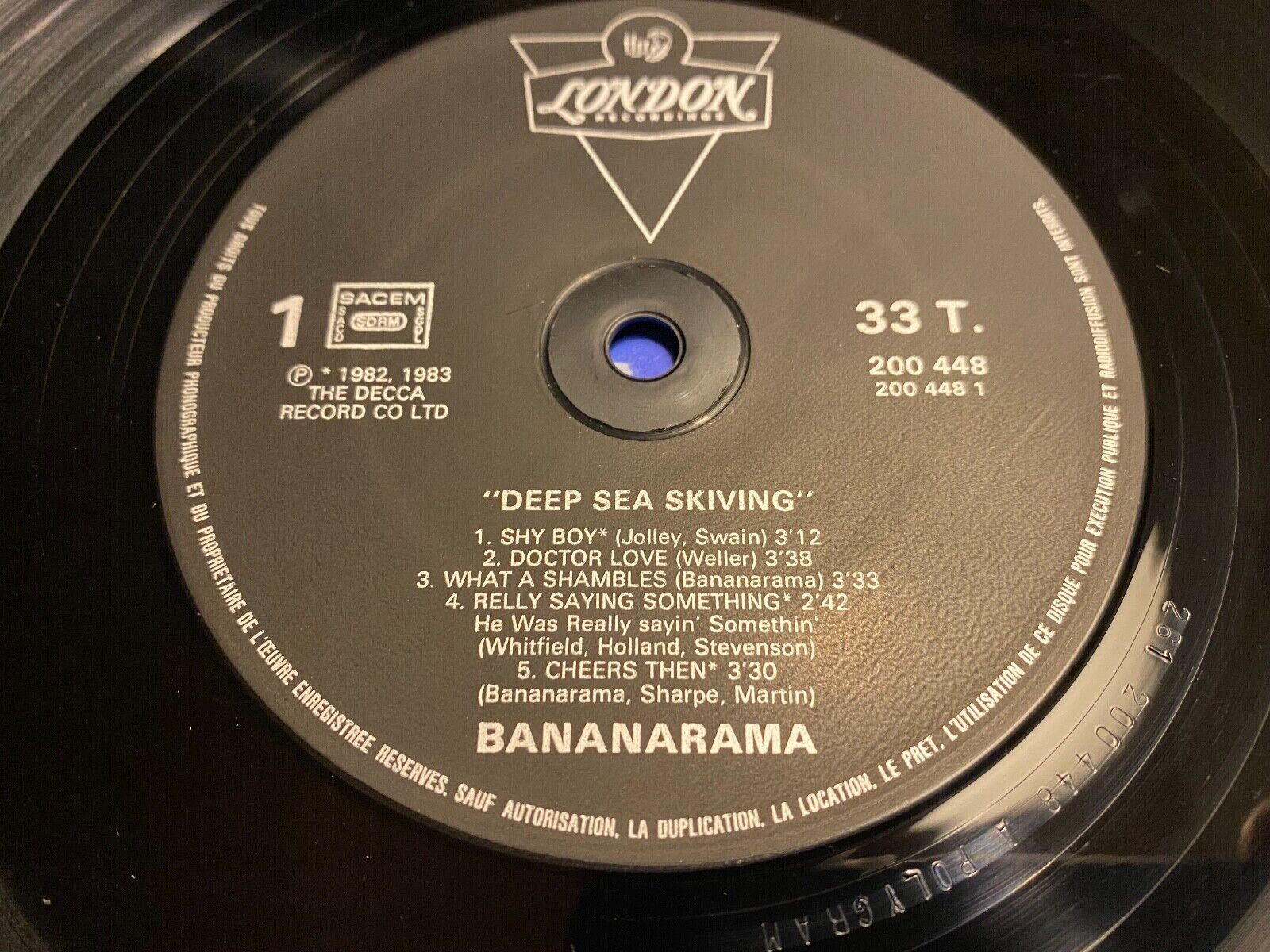 BANANARAMA "DEEP SEA SKIVING" 1983 FRENCH LP SACEM SDRM LONDON RECORDS 33 T LP