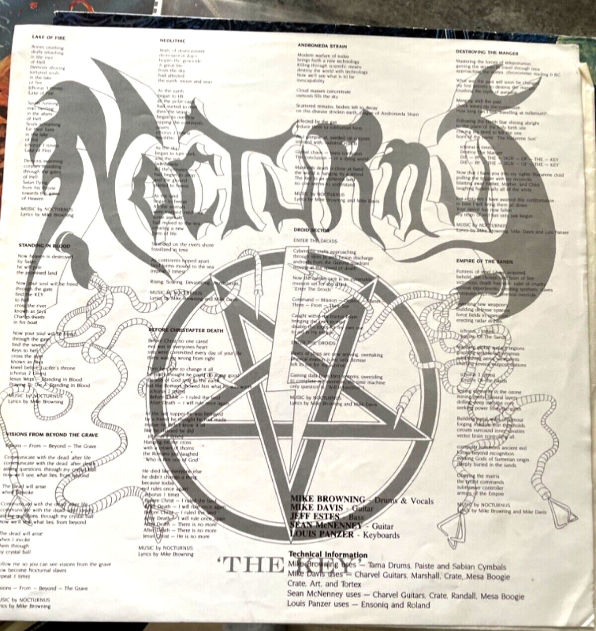 NOCTURNUS  The Key 1990 first edition Earache VG+