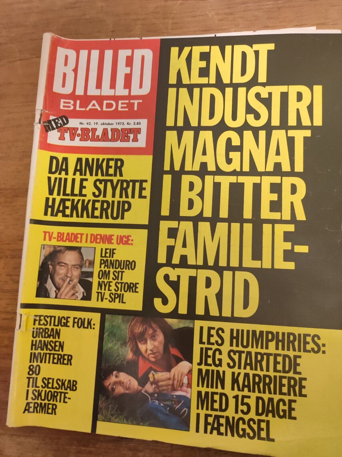 LES HUMPHRIES Roger Moore ELIZABETH TAYLOR  1973 RARE Danish Magazine BB7