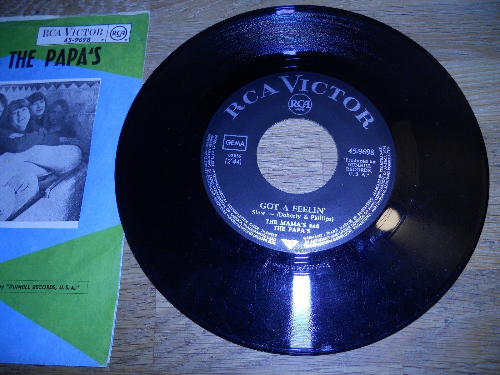 THE MAMA´S AND THE PAPA´S "MONDAY MONDAY" WGERMAN GEMA RCA VICTOR RECORDS USED*