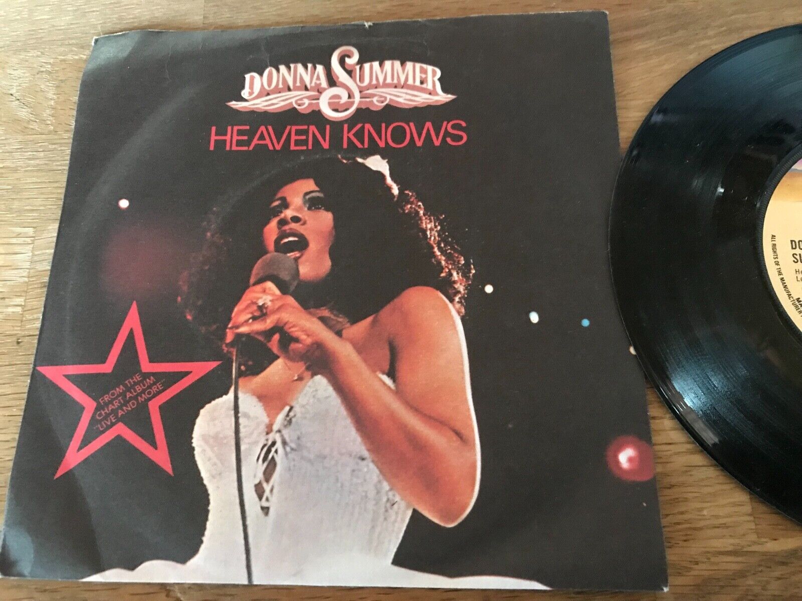 DONNA SUMMER  "HEAVEN KNOWS / ONLY ONE MAN" 1978 CASABLANCA RECORDS ENGLAND OOP*