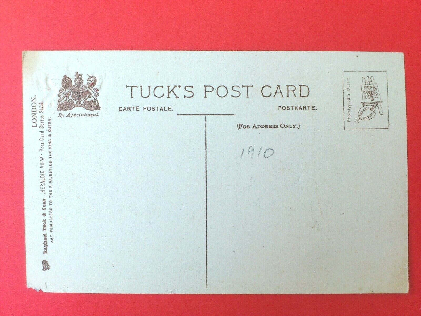 Antique Postcard UKLondon1910Tuck'sUnpostedNational Gallery