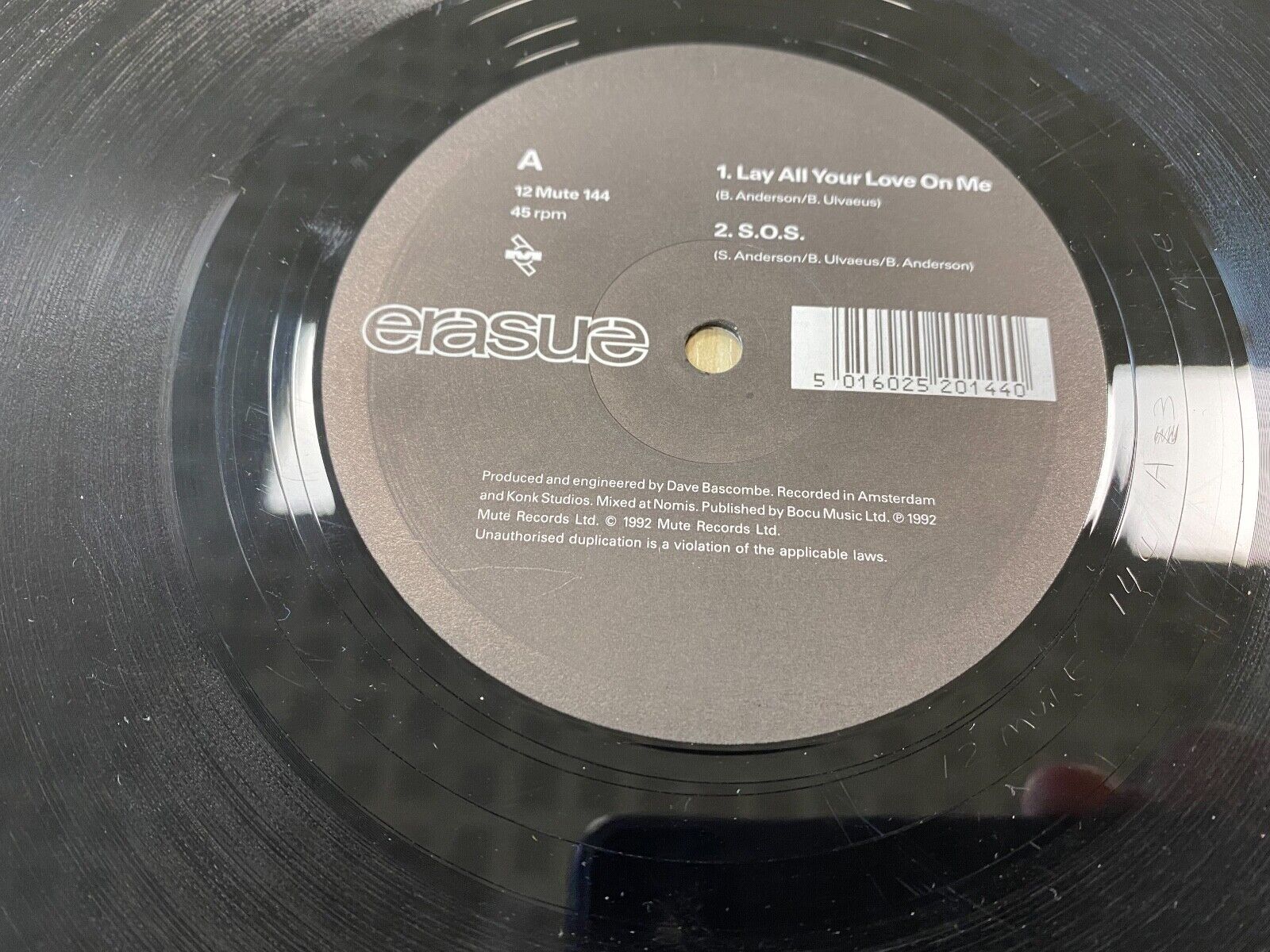 ERASURE "LAY ALL YOUR LOVE ON ME" ABBA COVER VERSIONS MUTE RECORDS 1992 UK RARE*