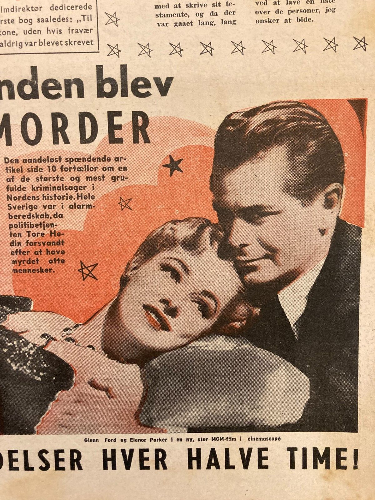 Glenn Ford Elenor Parker Mel Ferrer Danish Magazine 1955 "Verden Rundt"