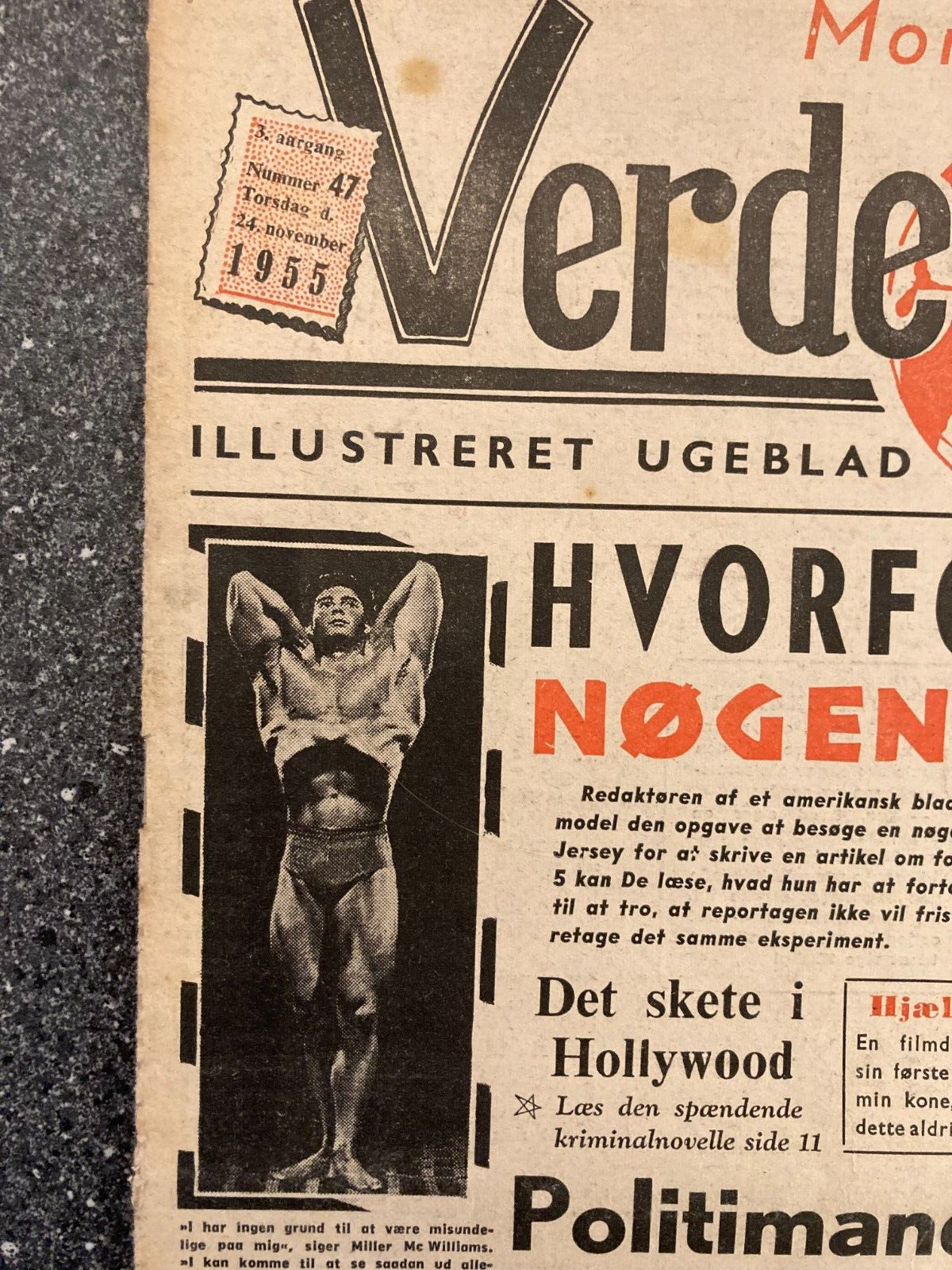 Glenn Ford Elenor Parker Mel Ferrer Danish Magazine 1955 "Verden Rundt"