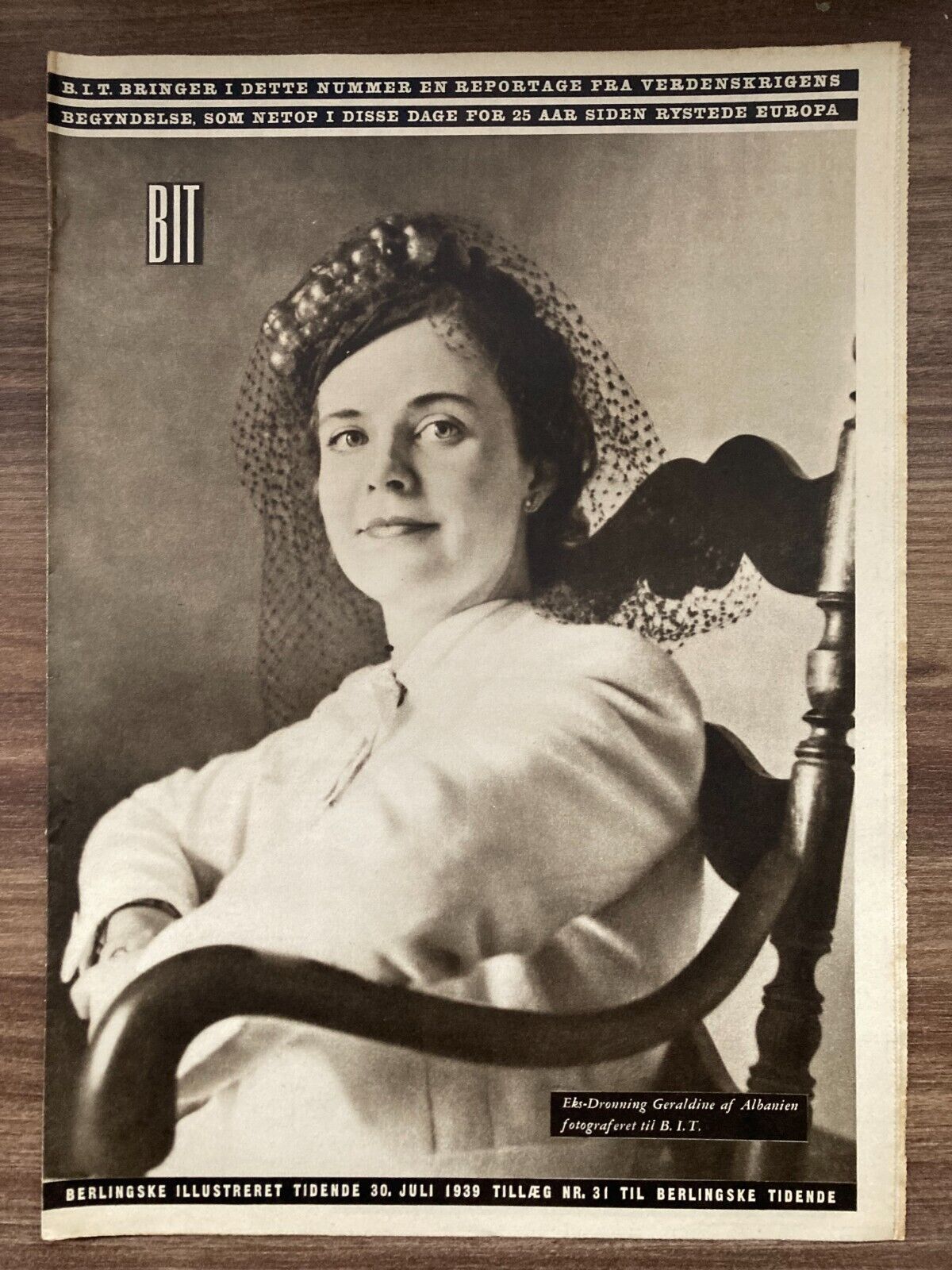 Queen Geraldine of Albania King Zog Danish Magazine 1939 "Berlingske IT"