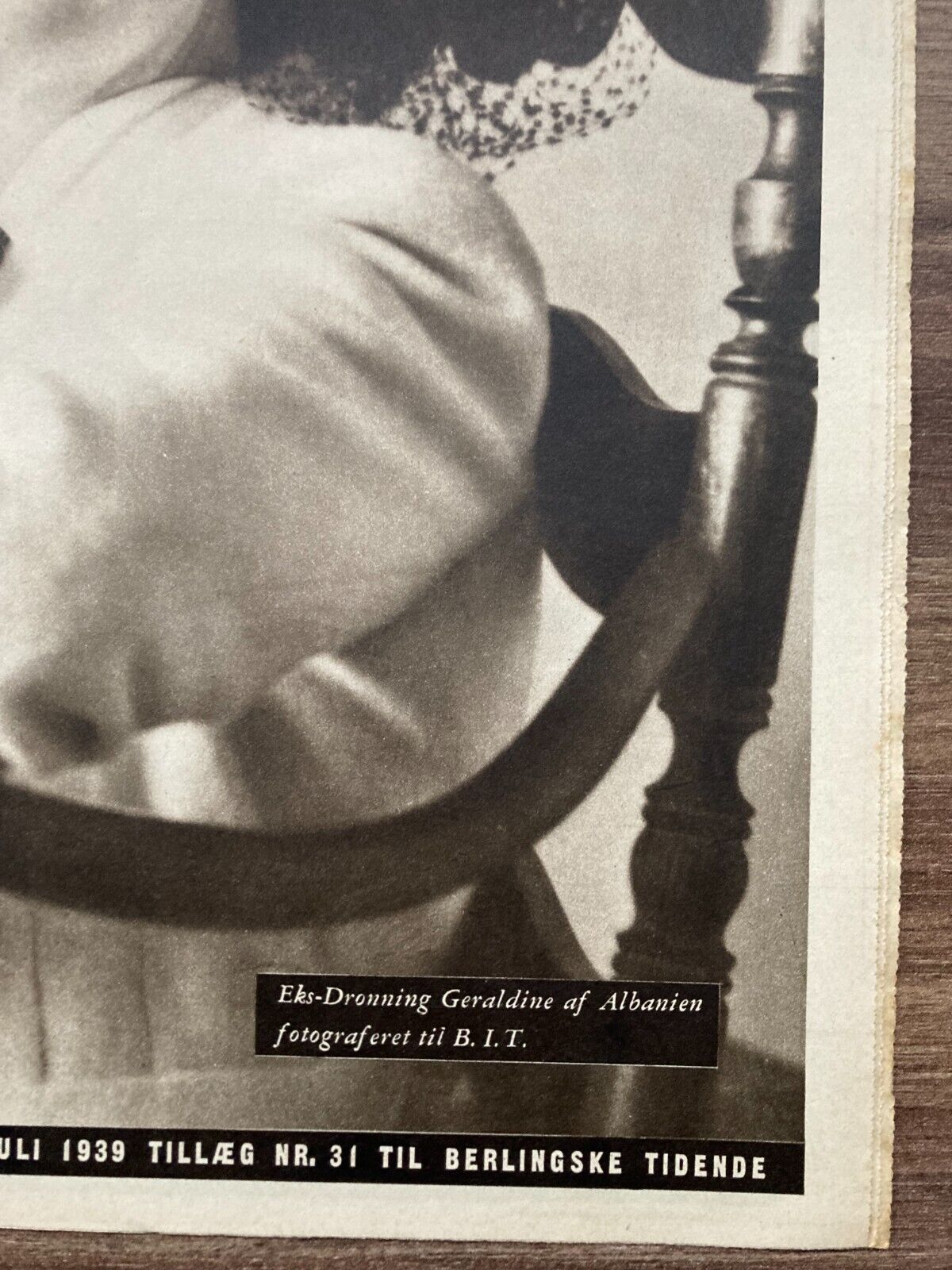 Queen Geraldine of Albania King Zog Danish Magazine 1939 "Berlingske IT"