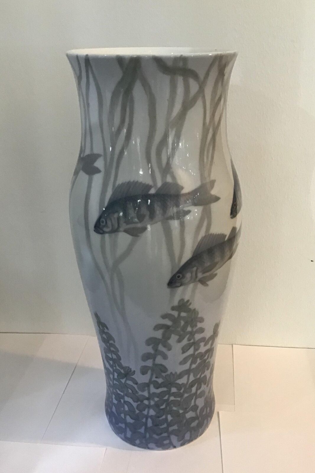 Royal Copenhagen Art Nouveau Unique Vase with Fish by Stephan Ussing No 11778