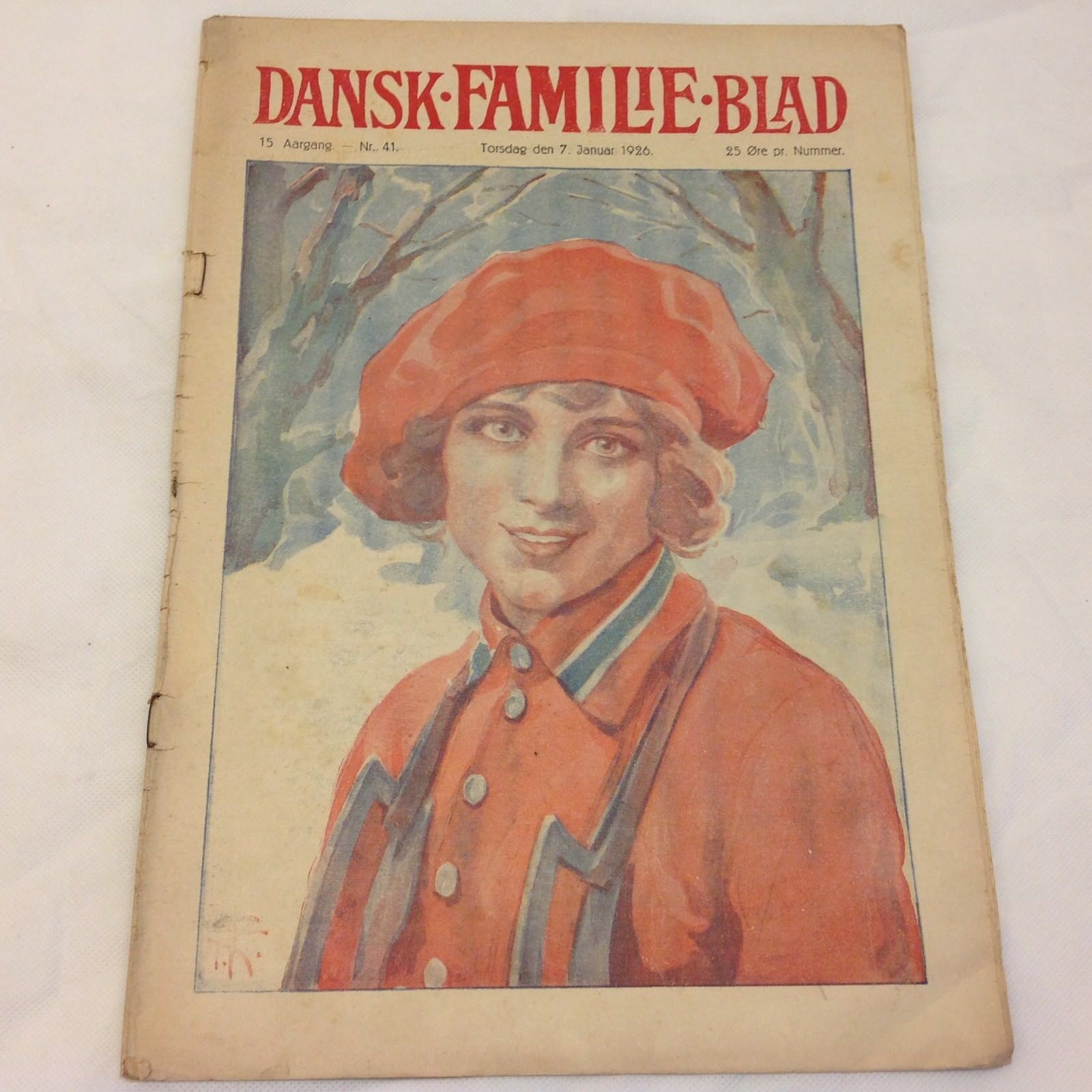 Art Deco Illustration Antique Original 1926 Danish Magazine "Dansk Familieblad"