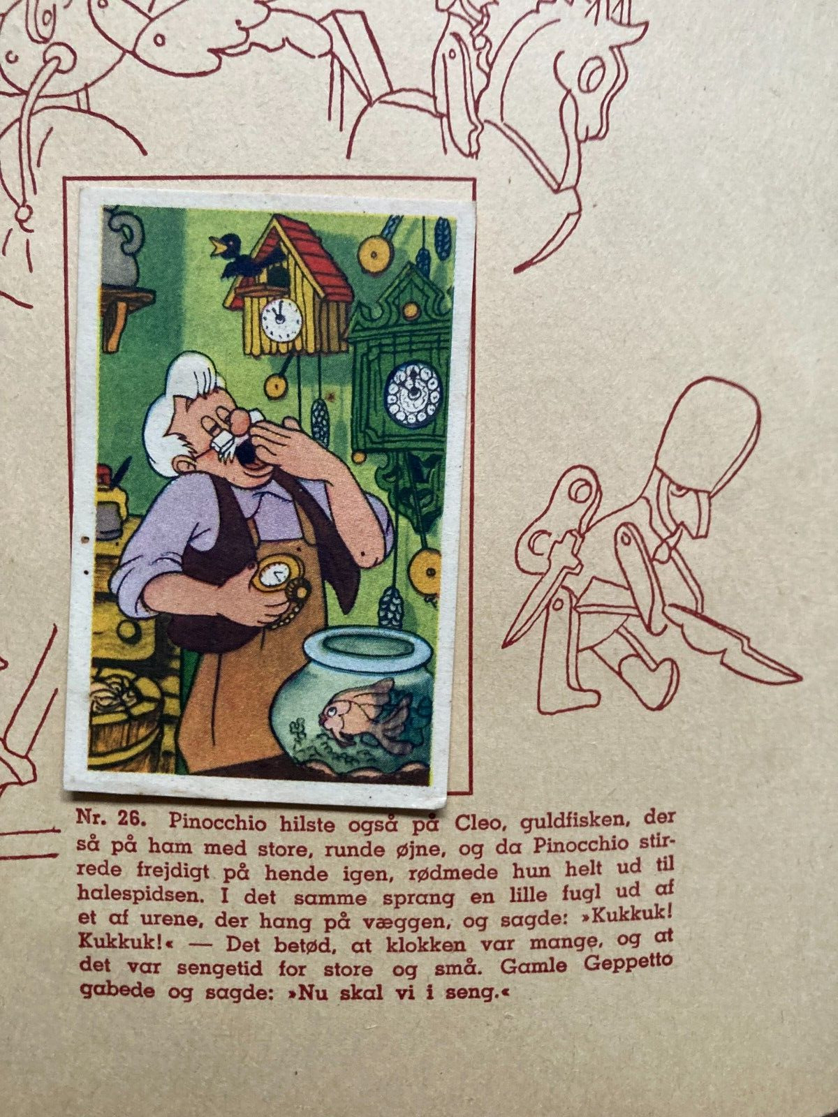 "Pinocchio" Complete Danish Trading Card Album (1949)  - 196 Cards Included