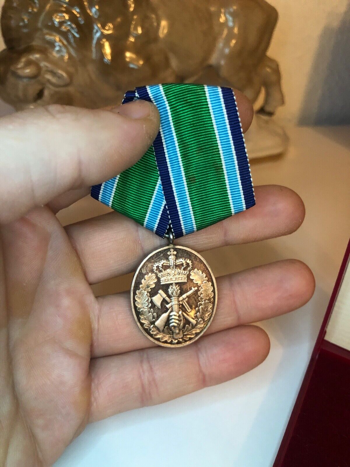 Silver medal for 25 years of volunteer service in the Home Guard Denmark + BOX